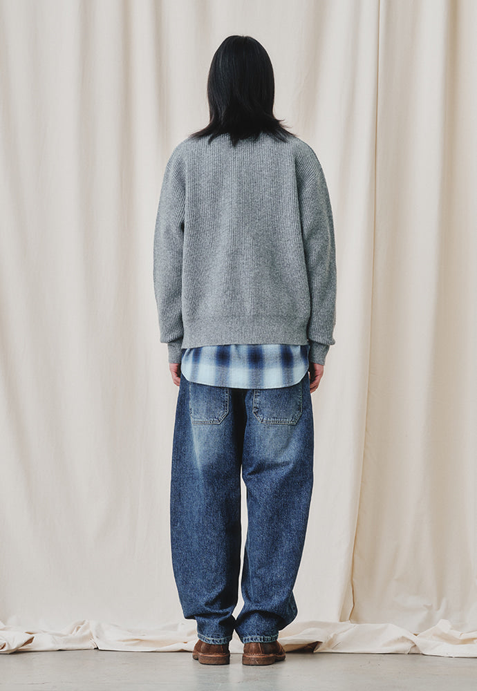 Art if acts - Half Zipup Turtle Neck Knit (Light Grey) product image 5 | TRAB K-Fashion Australia