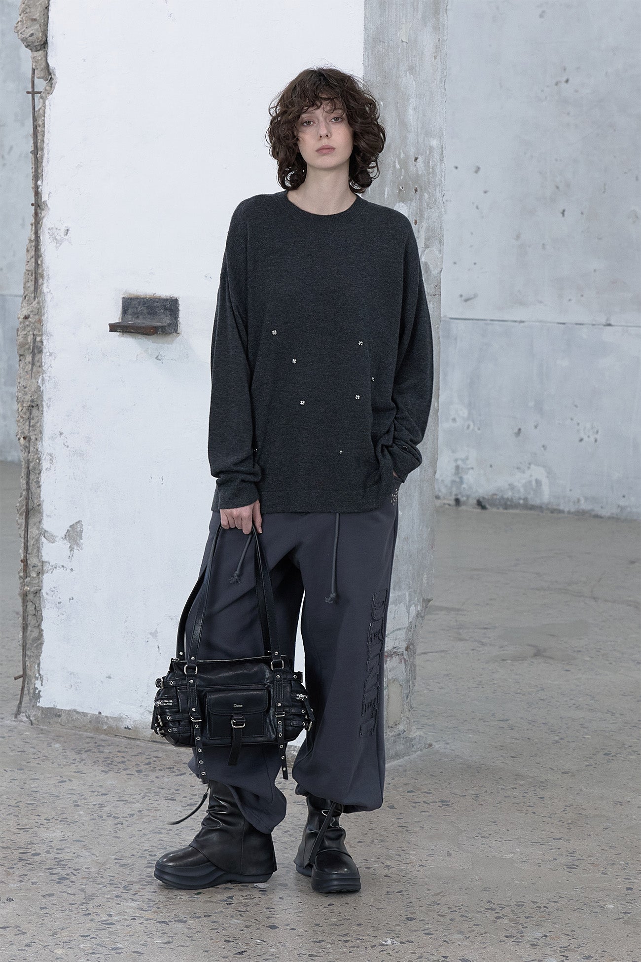 Deinet - Button Up Pullover Knit (Charcoal) product image 5 | TRAB K-Fashion Australia