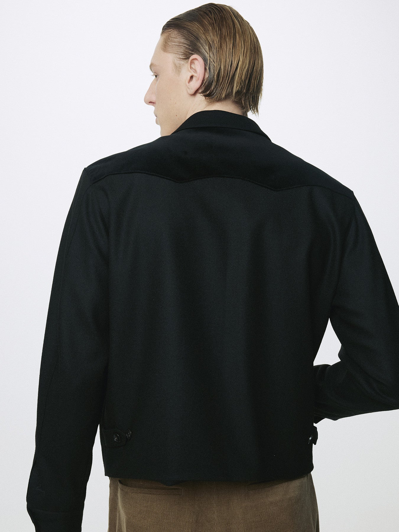 Tonywack - Wool Velvet Trimmed Blouson Jacket (Black) product image 7 | TRAB K-Fashion Australia