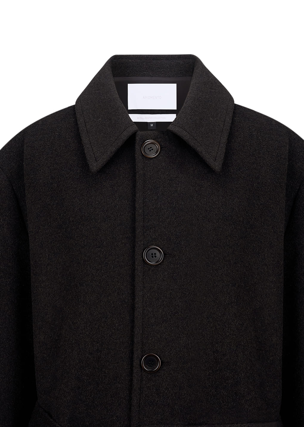 Amomento - men's single breasted long coat (Dark Brown) product image 12 | TRAB K-Fashion Australia