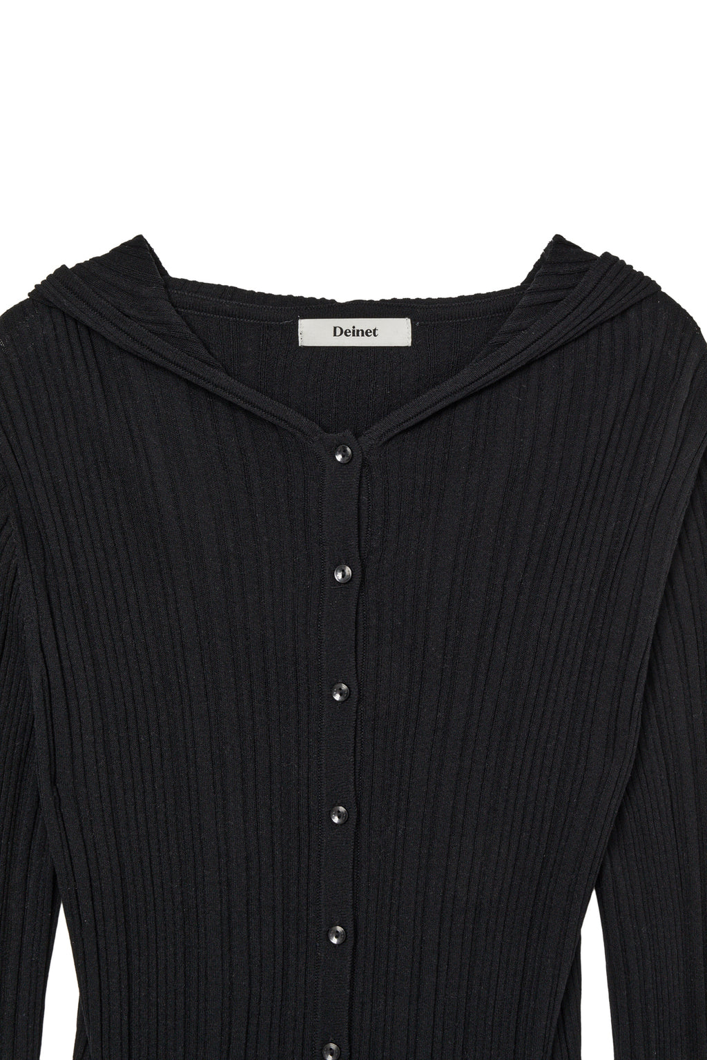 Deinet - Knit Button Hoodie Cardigan (Black) product image 9 | TRAB K-Fashion Australia