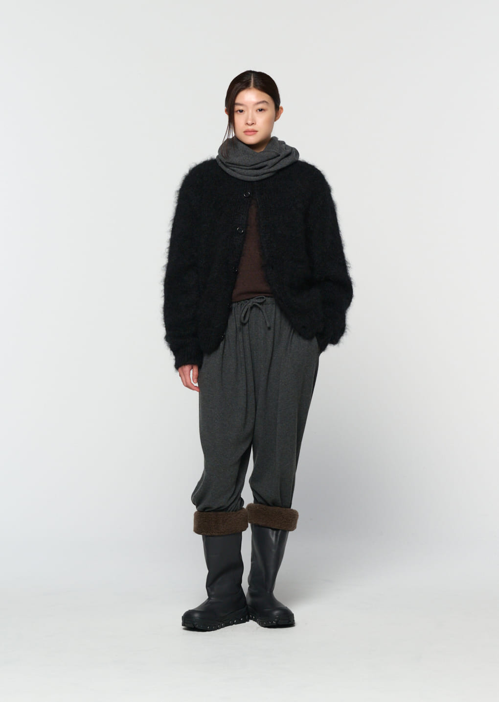 Amomento - men's mohair bulky cardigan (Black) product image 10 | TRAB K-Fashion Australia