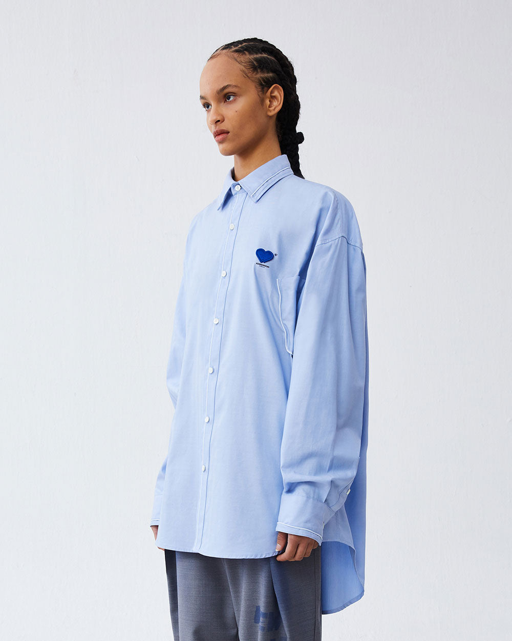 Ader Error - Twin heart logo shirt (Sky blue) product image 2 | TRAB K-Fashion Australia