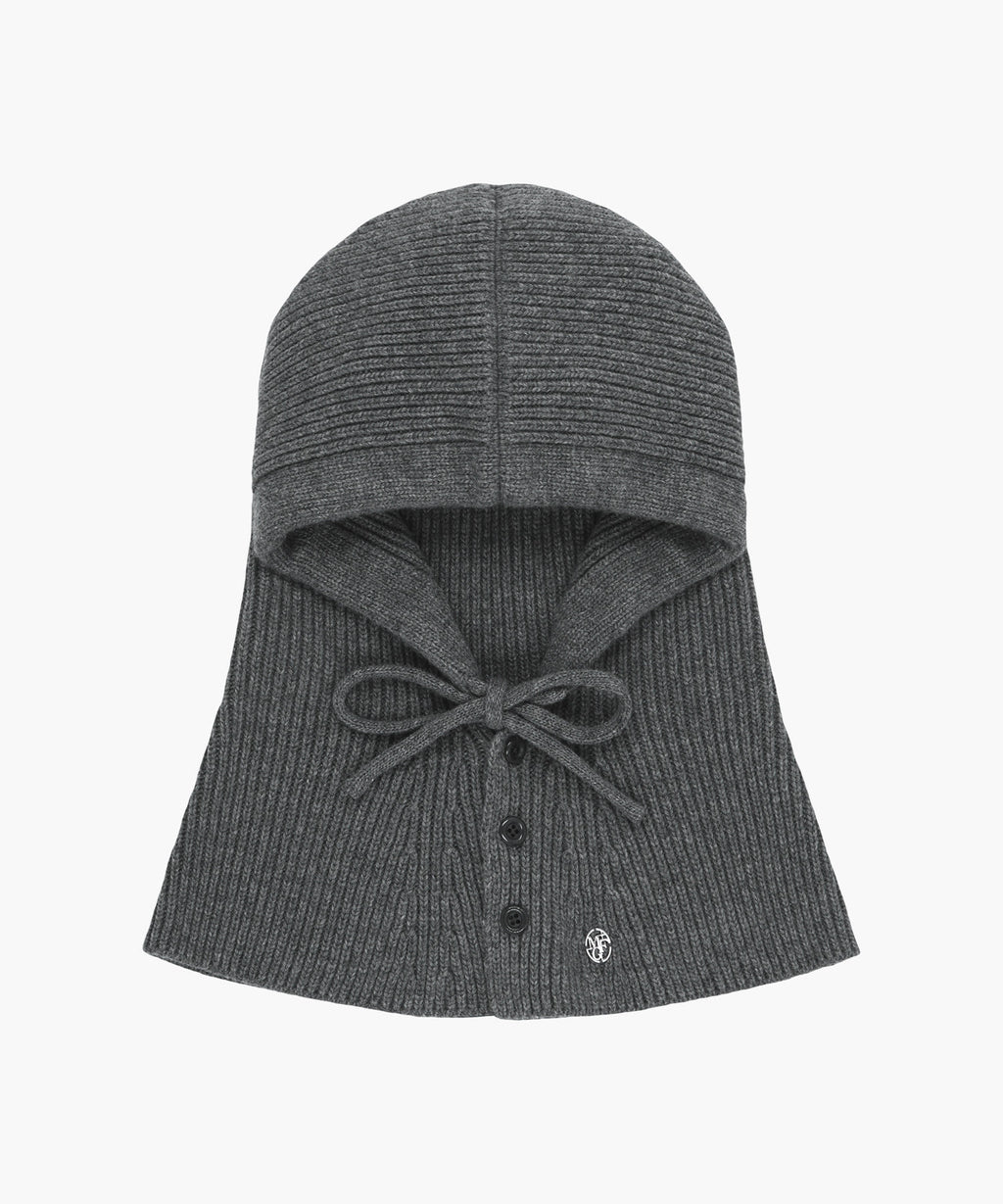 Marithe & Francois Girbaud - Circle Logo Cape Balaclava (Charcoal) product image 1 | TRAB K-Fashion Australia