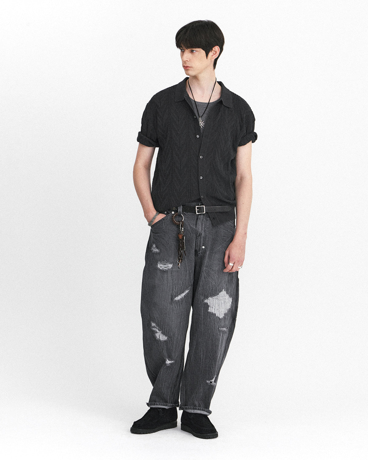 Eastlogue - Damaged Carpenter Pants (Vintage Black) product image 4 | TRAB K-Fashion Australia