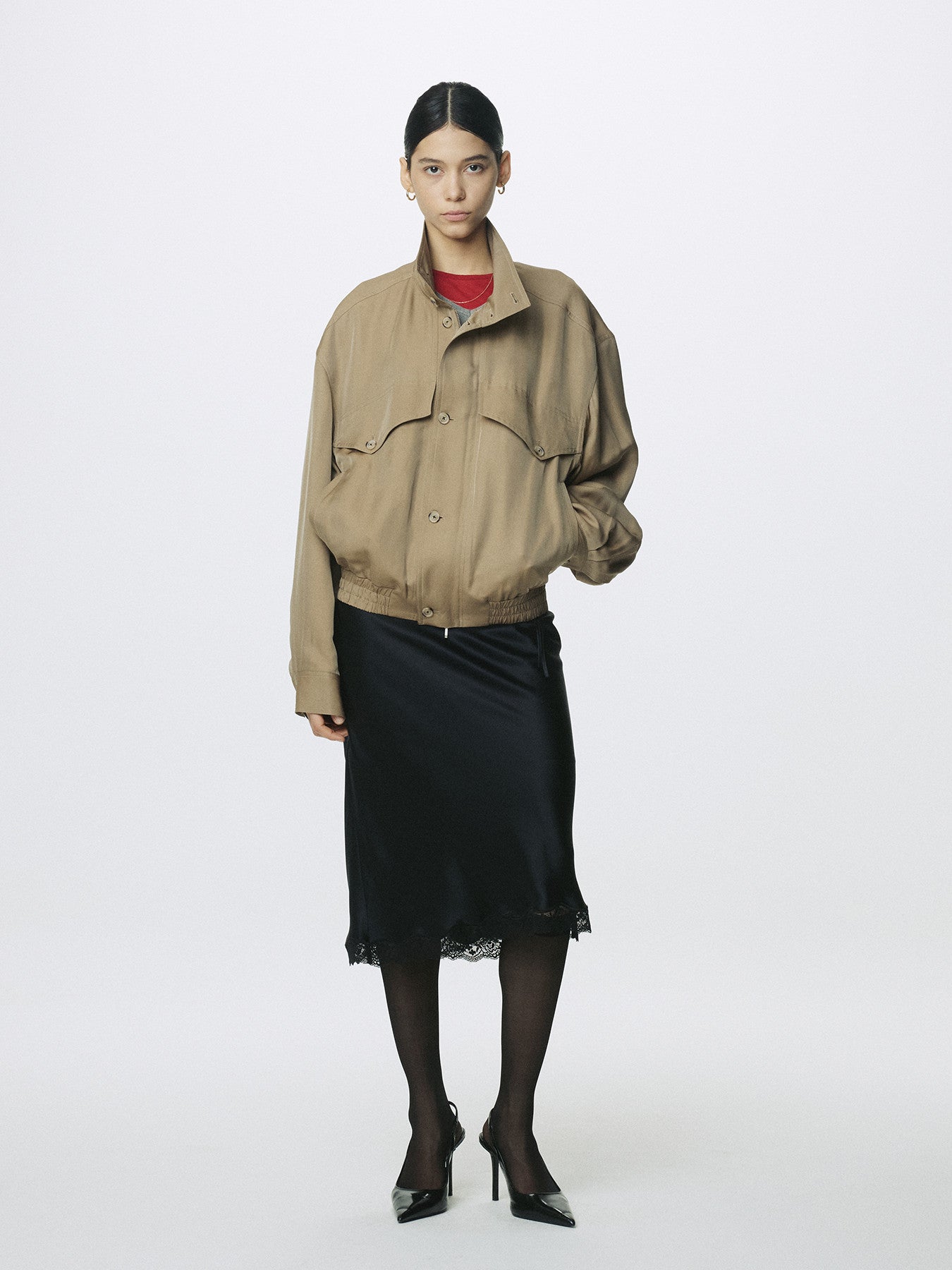 Tonywack - Silk Midi Skirt (Black) product image 1 | TRAB K-Fashion Australia