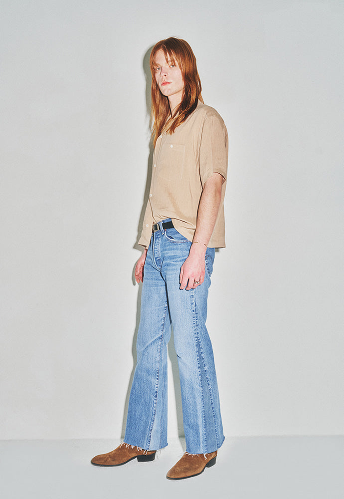 Tonywack - Cozy Linen Viscose Cuban-Collar Shirt (Faded Beige) product image 2 | TRAB K-Fashion Australia