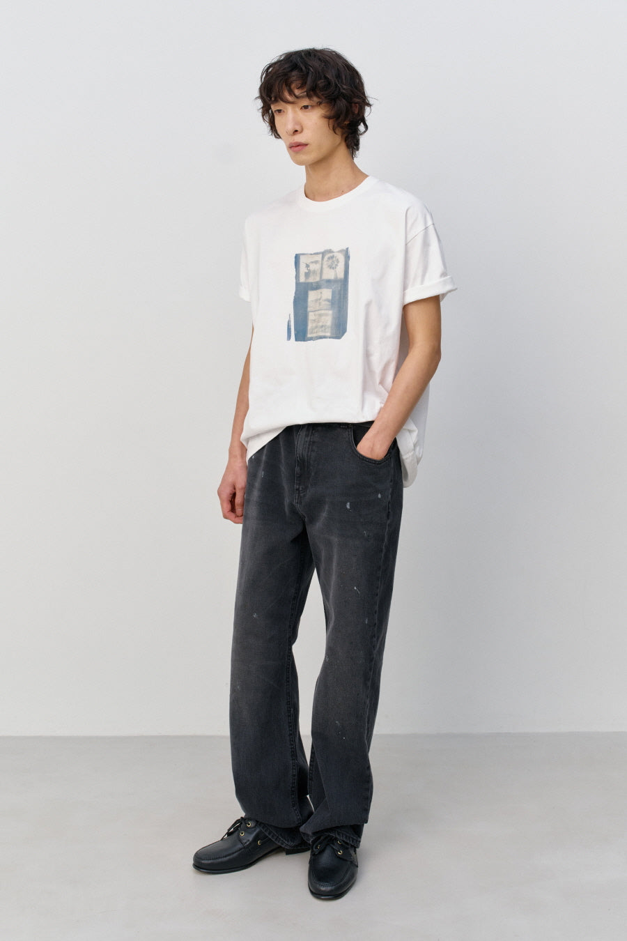 Insilence - Cyanotype Short Sleeve T-shirt (White) product image 3 | TRAB K-Fashion Australia