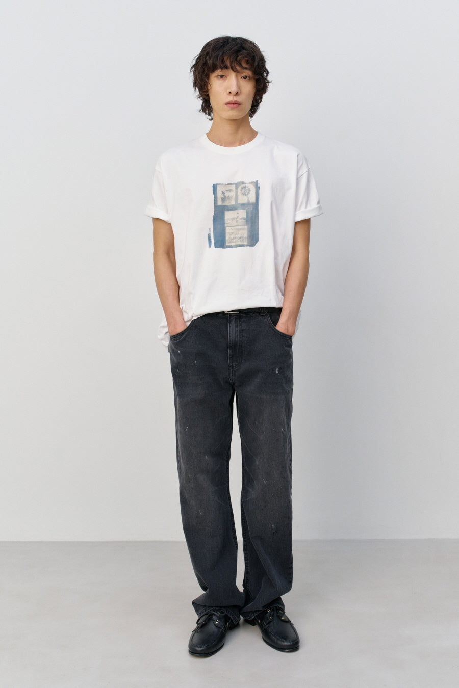 Insilence - Cyanotype Short Sleeve T-shirt (White) product image 5 | TRAB K-Fashion Australia