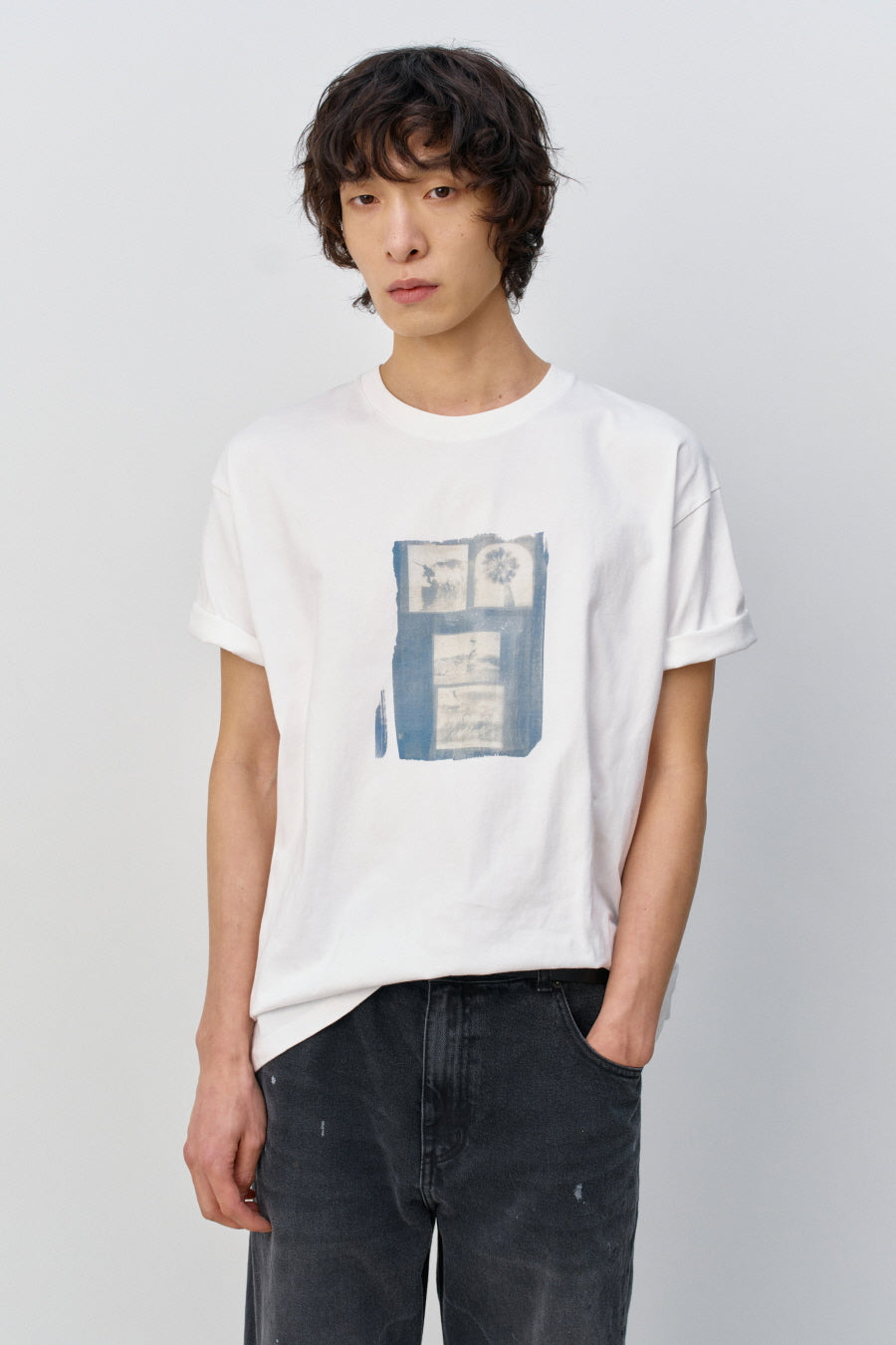 Insilence - Cyanotype Short Sleeve T-shirt (White) product image 6 | TRAB K-Fashion Australia