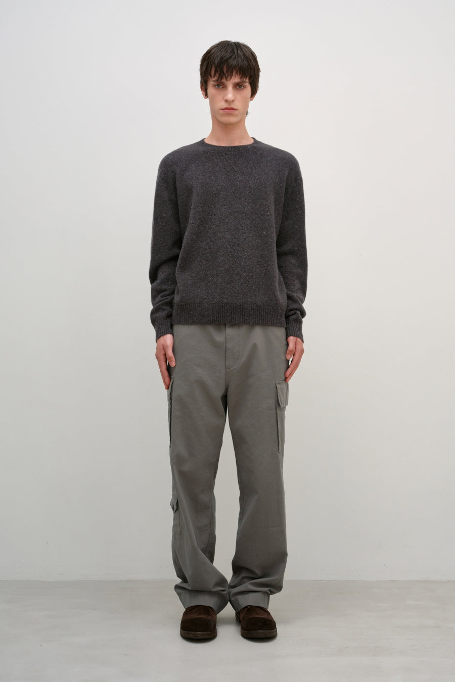 Insilence - Gusset Wool Crew Neck Pullover (Nep Brown) product image 3 | TRAB K-Fashion Australia