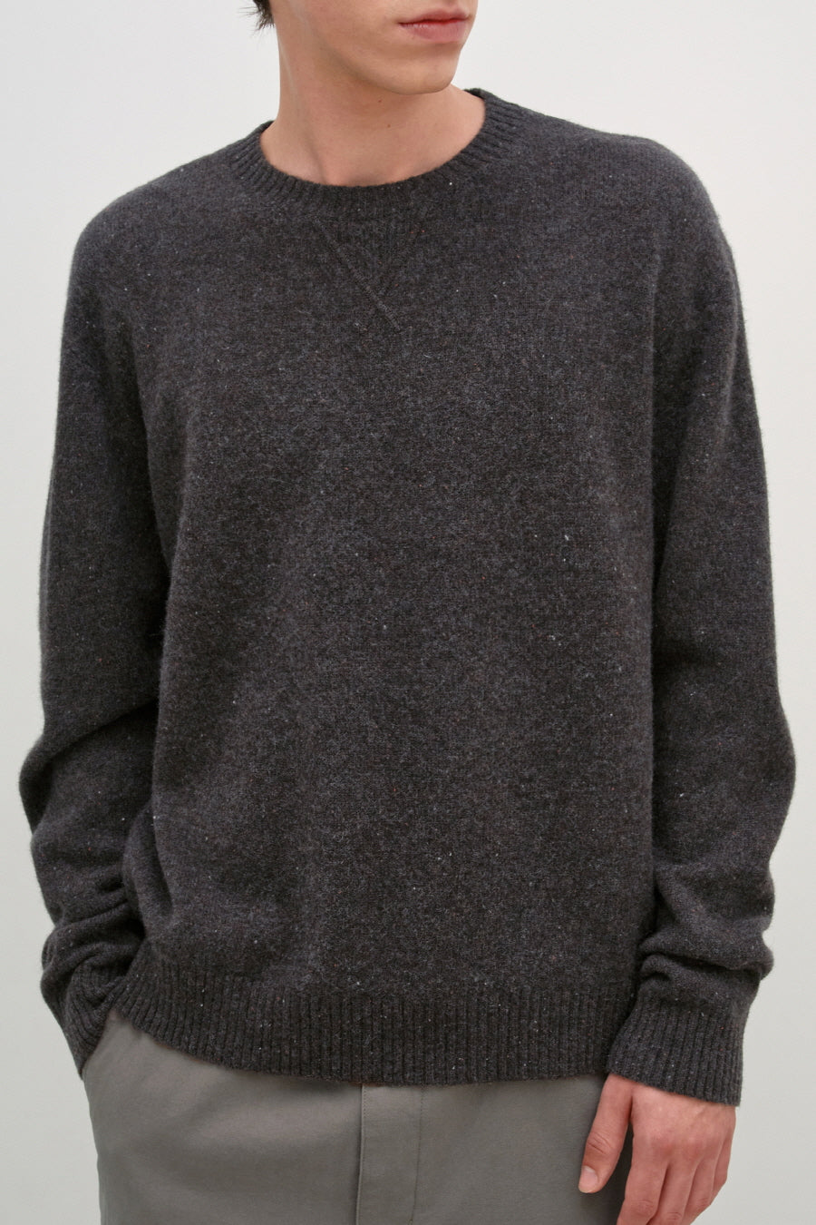 Insilence - Gusset Wool Crew Neck Pullover (Nep Brown) product image 4 | TRAB K-Fashion Australia