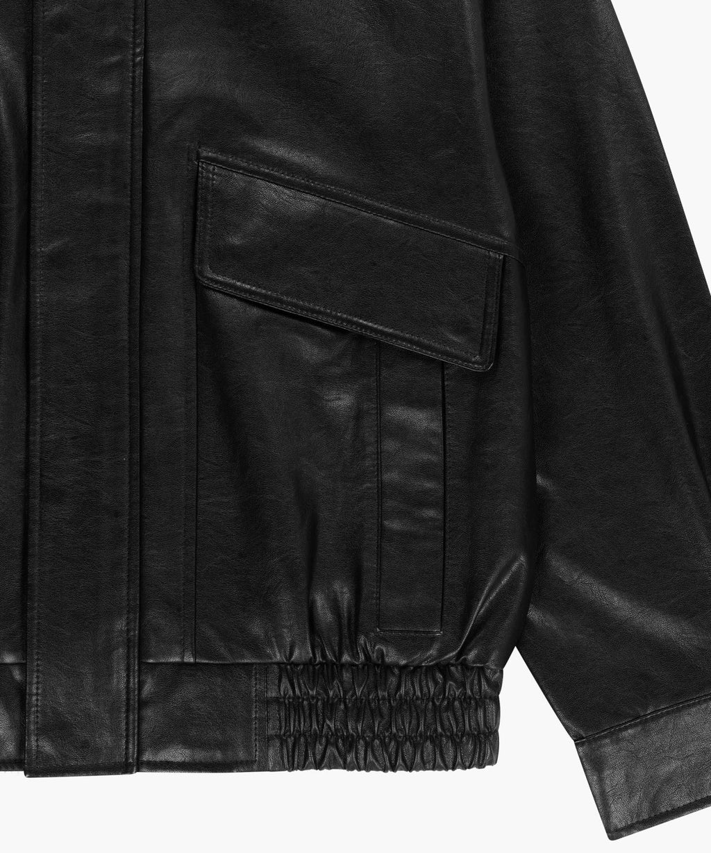 Marithe & Francois Girbaud - Faux Leather High Neck Jacket (Black) product image 11 | TRAB K-Fashion Australia
