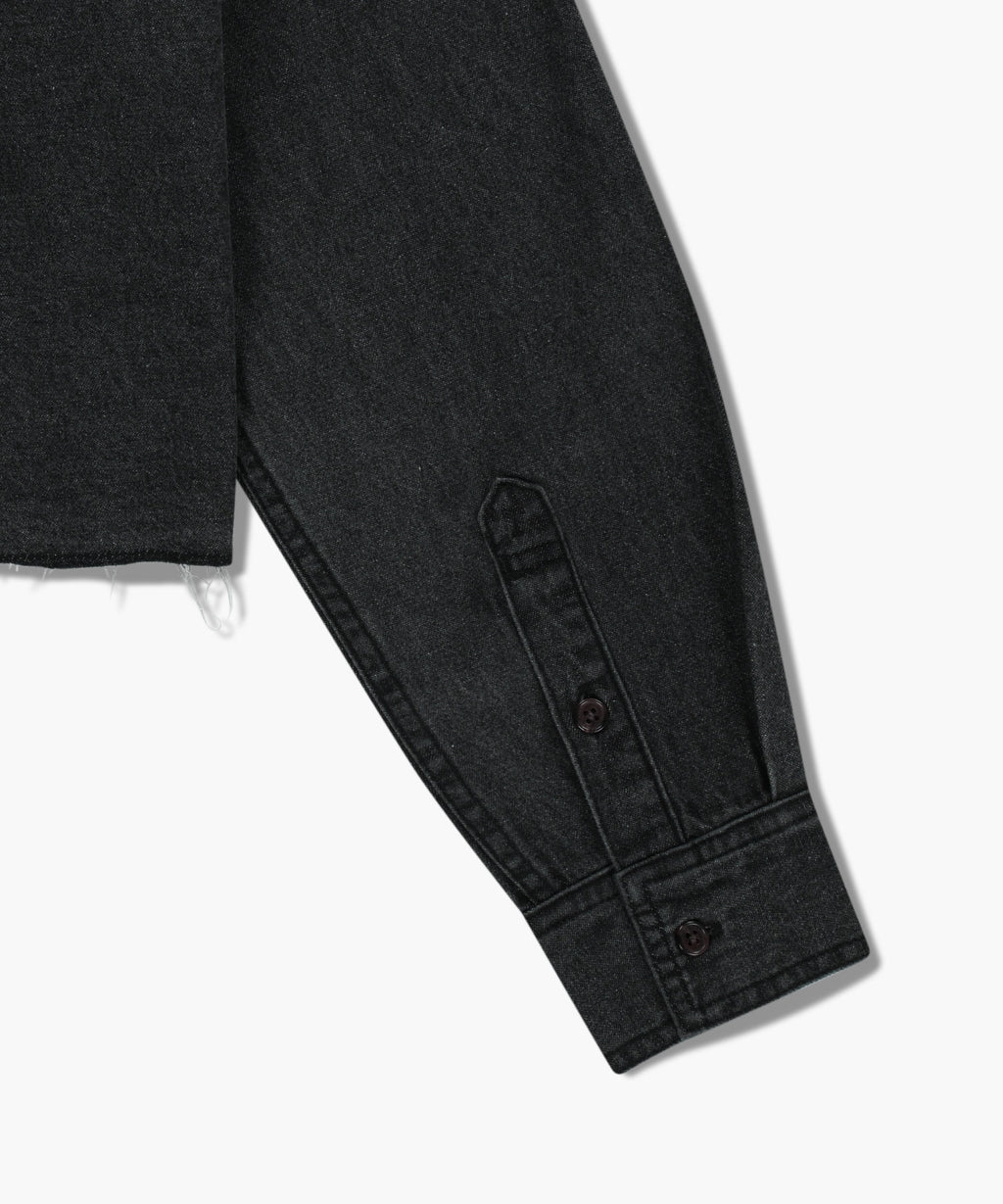 Marithe & Francois Girbaud - Heritage Lettering Logo Denim Crop Shirt (Black) product image 11 | TRAB K-Fashion Australia
