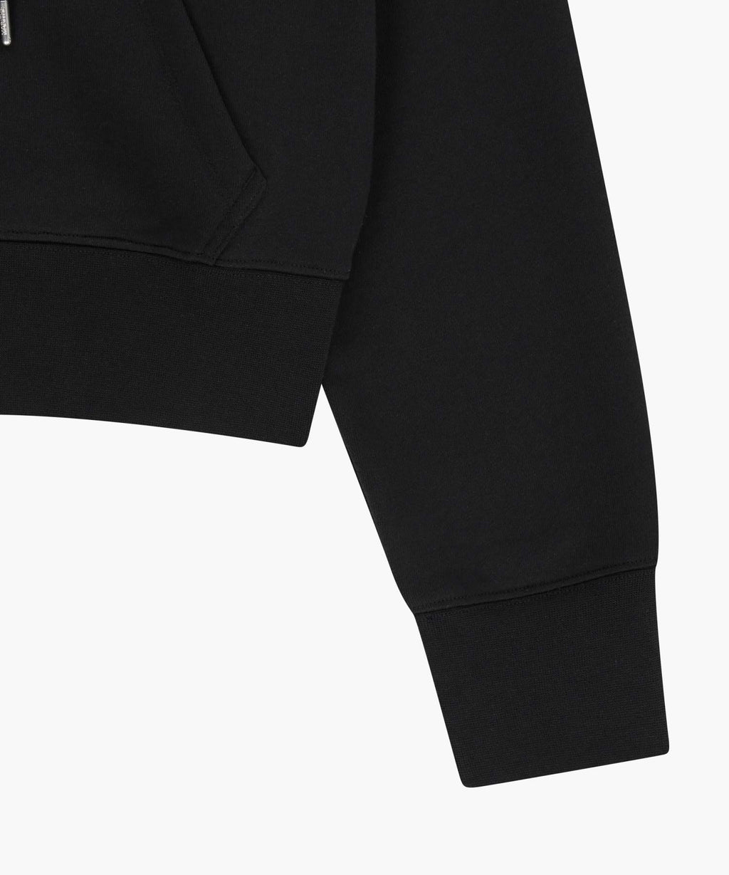 Marithe & Francois Girbaud - Classic Logo Crop Hoodie Zipup (Black Black) product image 11 | TRAB K-Fashion Australia