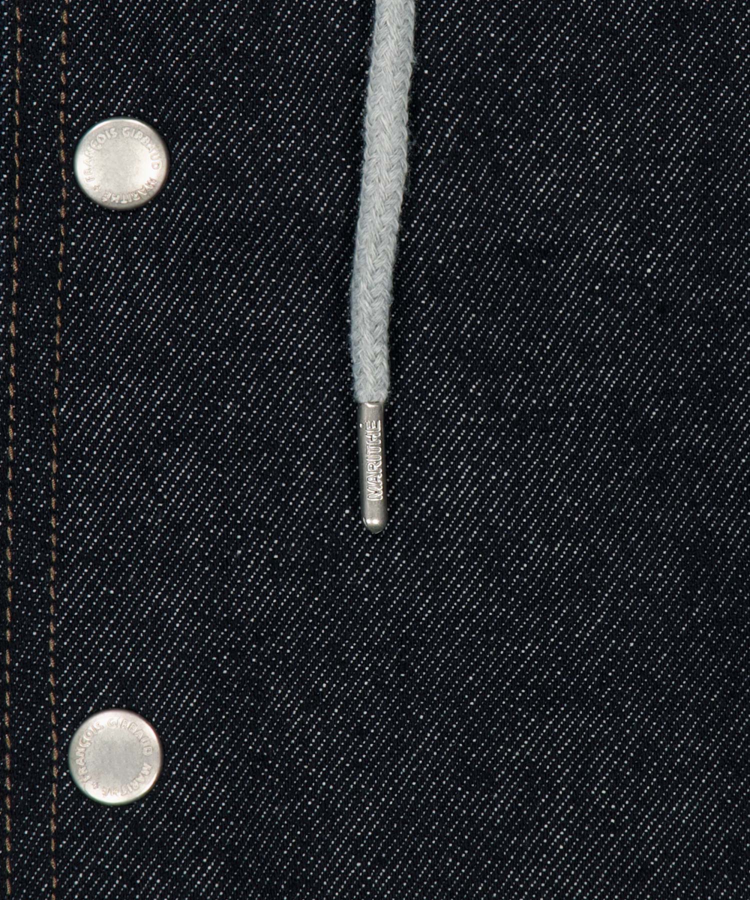 Marithe & Francois Girbaud - Classic Logo Raglan Denim Varsity Jacket (Indigo) product image 11 | TRAB K-Fashion Australia