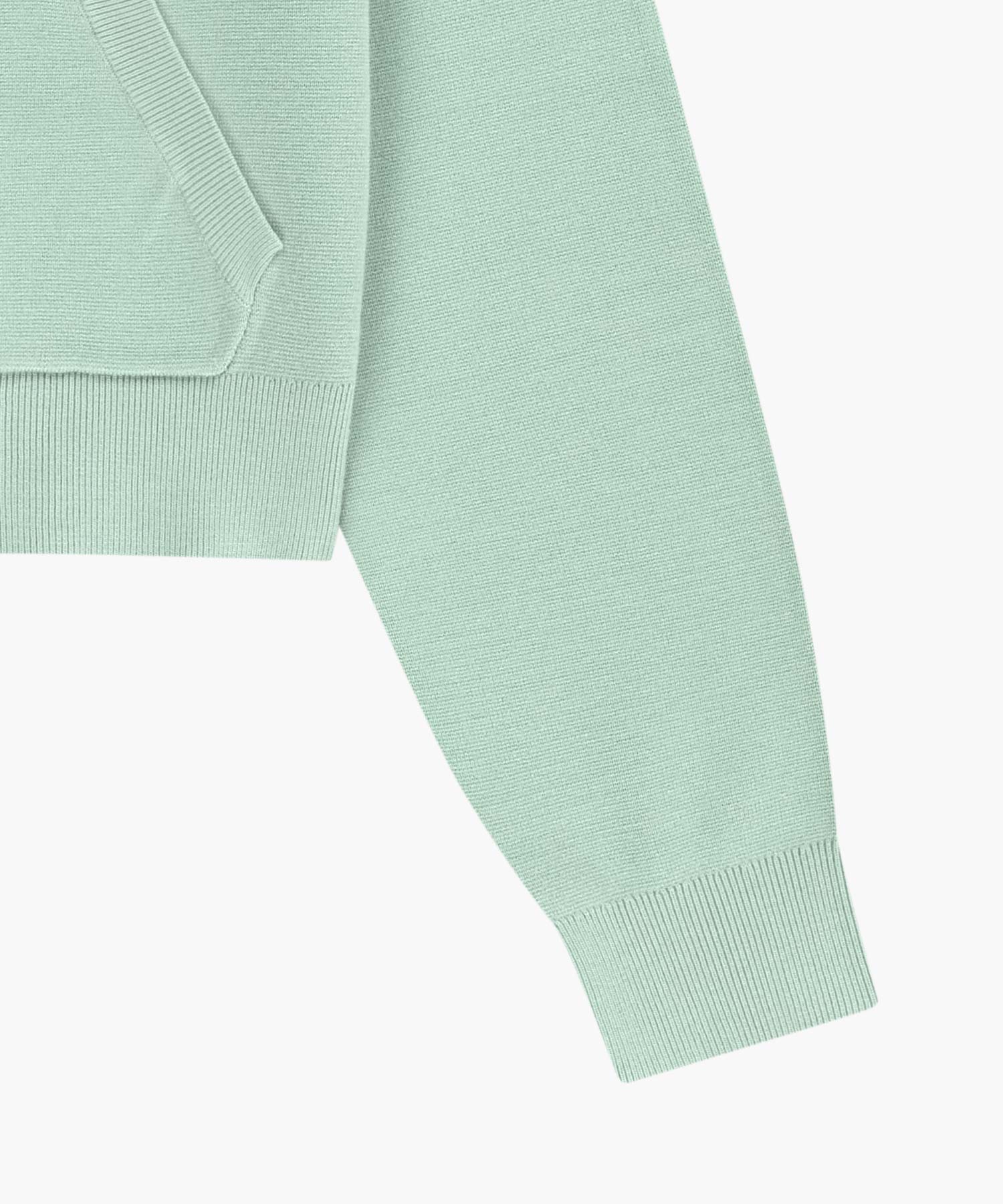 Marithe & Francois Girbaud - Small Classic Logo Crop Knit Hoodie Zipup (Mint) product image 11 | TRAB K-Fashion Australia