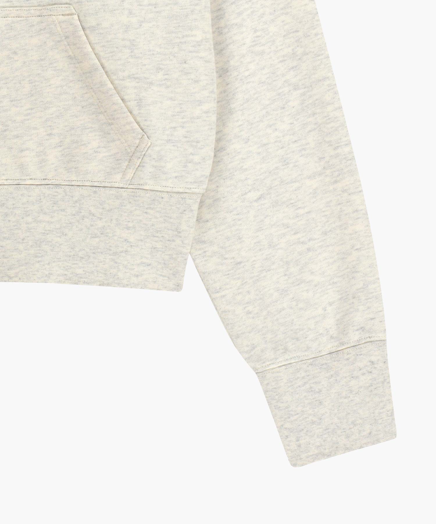 Marithe & Francois Girbaud - Classic Logo Crop Hoodie Zipup (Oatmeal) product image 11 | TRAB K-Fashion Australia