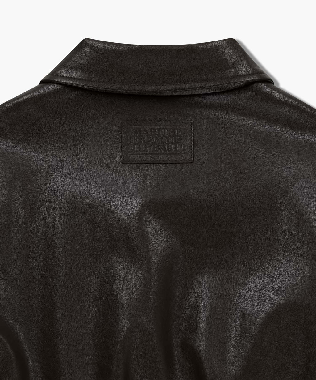 Marithe & Francois Girbaud - Faux Leather Padded Jacket (Brown) product image 13 | TRAB K-Fashion Australia