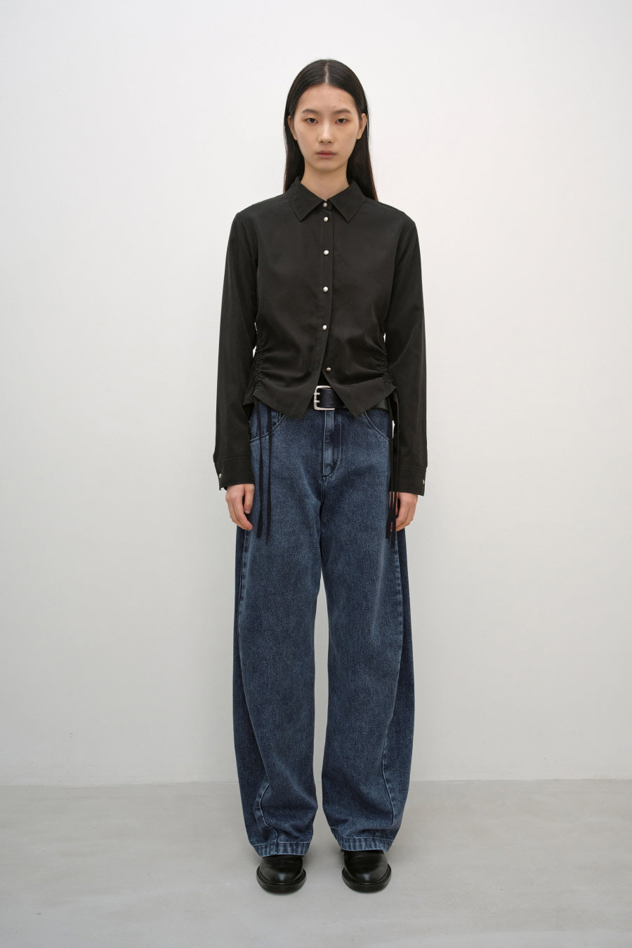 Insilence - Coated Washed Engineered Jeans (Deep Blue) product image 1 | TRAB K-Fashion Australia