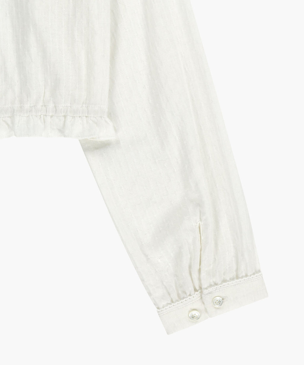 Marithe & Francois Girbaud - Lace Shirring Crop Blouse (White) product image 11 | TRAB K-Fashion Australia