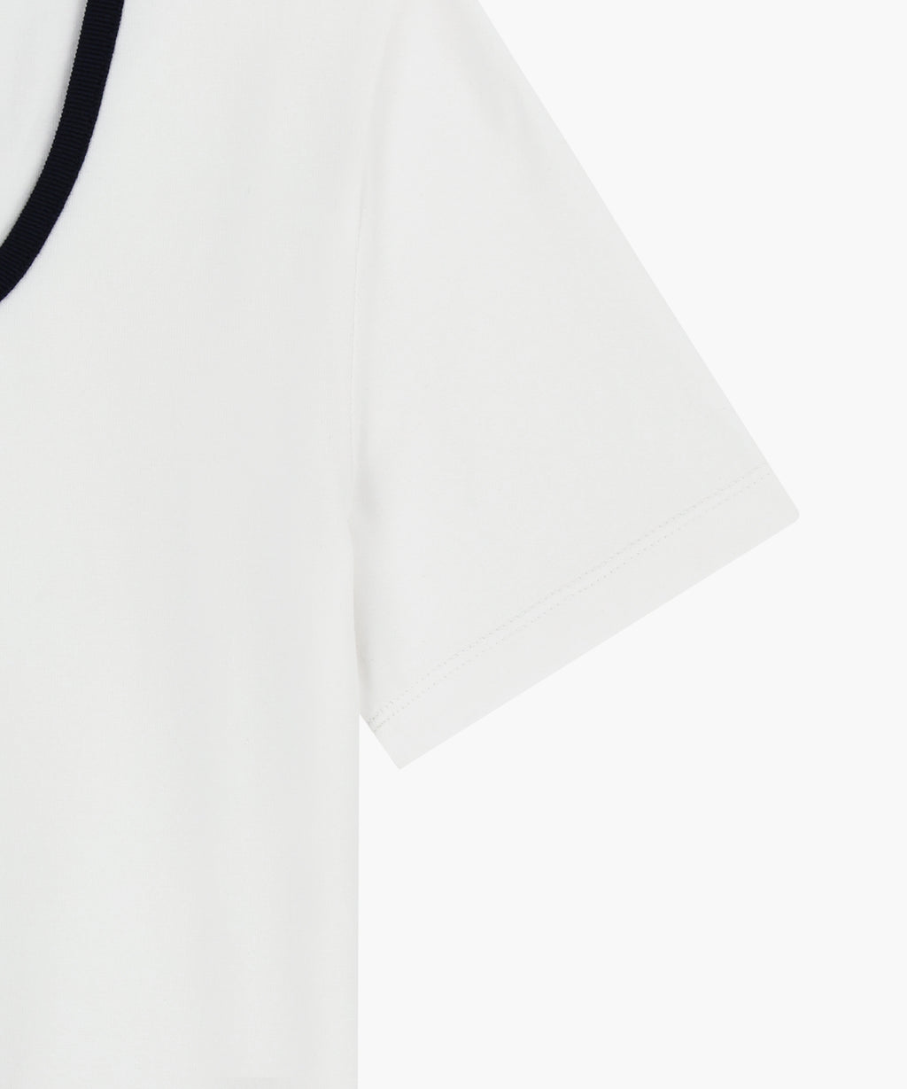 Marithe & Francois Girbaud - Deep Neck Ringer Tee (White) product image 10 | TRAB K-Fashion Australia