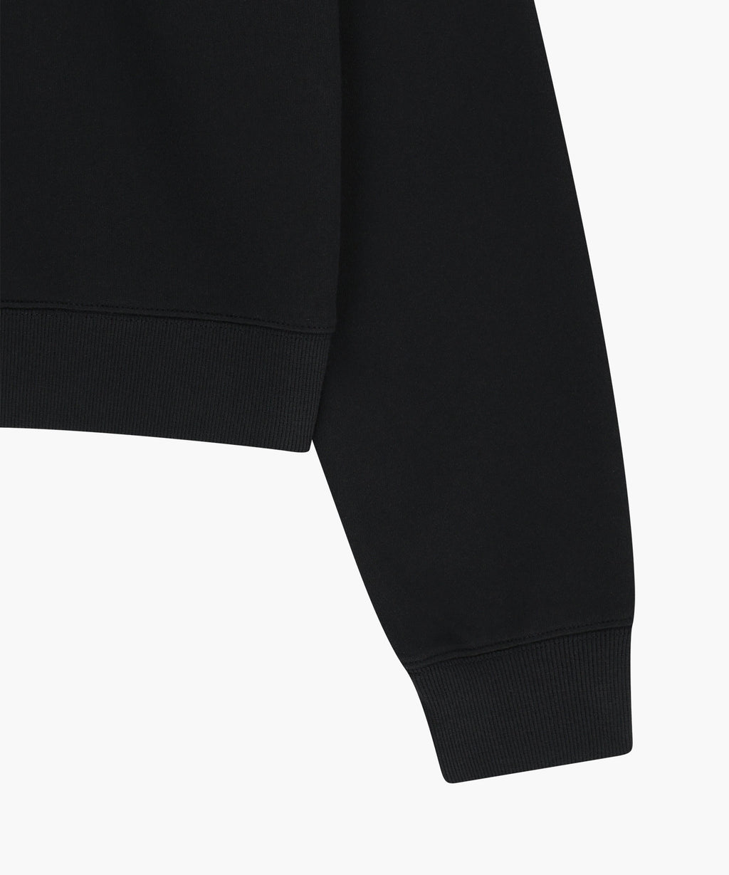 Marithe & Francois Girbaud - Small Classic Logo Half Zipup Crop Sweatshirt (Black) product image 11 | TRAB K-Fashion Australia