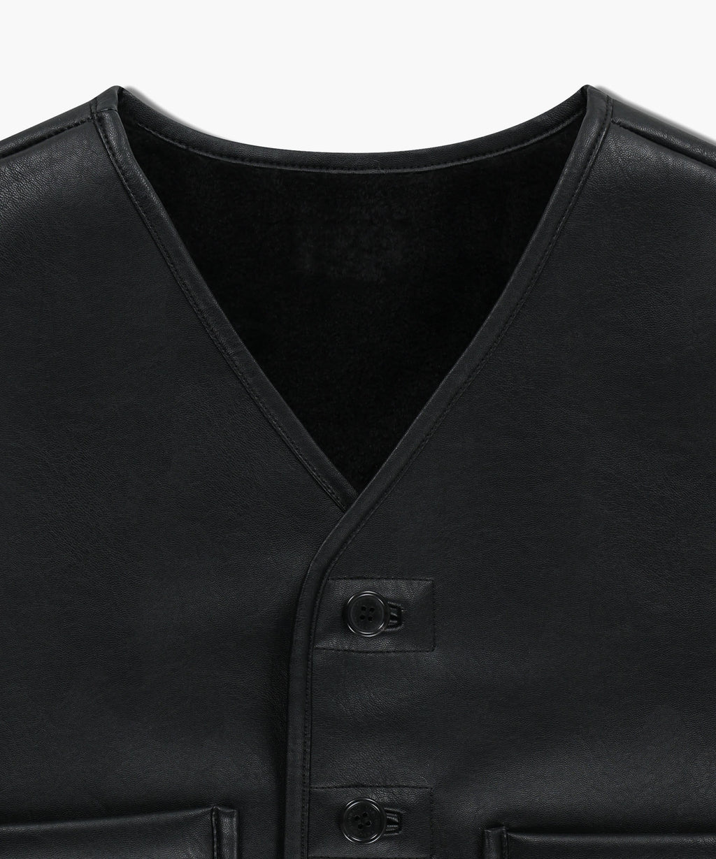 Marithe & Francois Girbaud - Faux Leather Mustang Crop Vest (Black) product image 11 | TRAB K-Fashion Australia