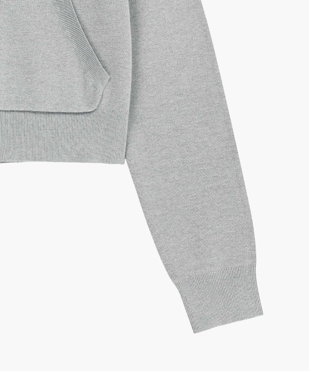 Marithe & Francois Girbaud - Small Classic Logo Crop Knit Hoodie Zipup (Heather Gray) product image 11 | TRAB K-Fashion Australia