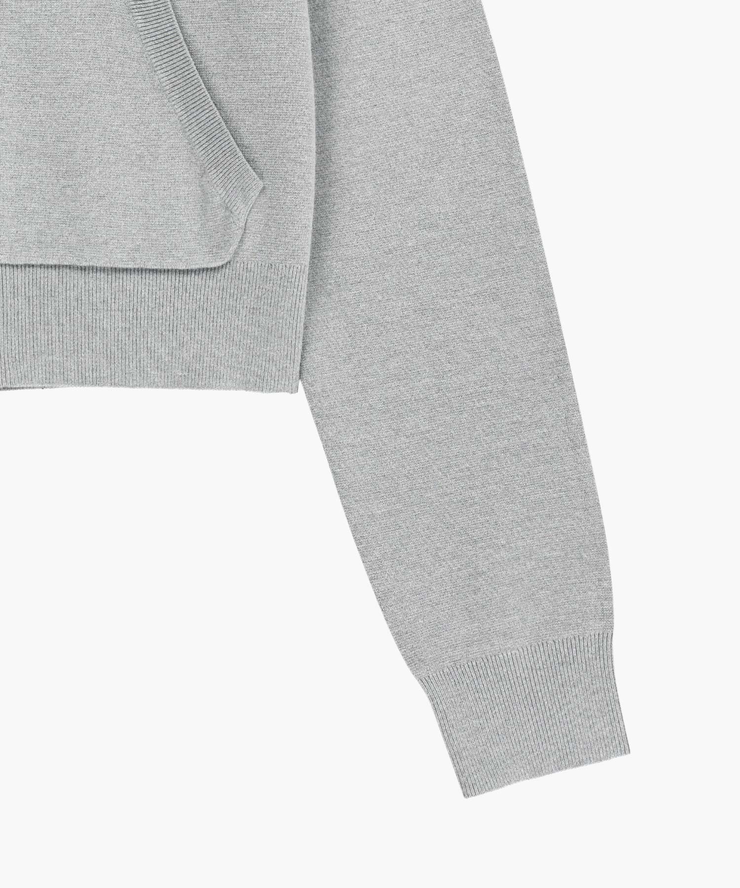 Marithe & Francois Girbaud - Small Classic Logo Crop Knit Hoodie Zipup (Heather Gray) product image 11 | TRAB K-Fashion Australia