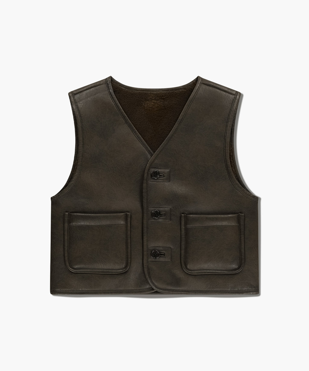 Marithe & Francois Girbaud - Faux Leather Mustang Crop Vest (Brown) product image 11 | TRAB K-Fashion Australia