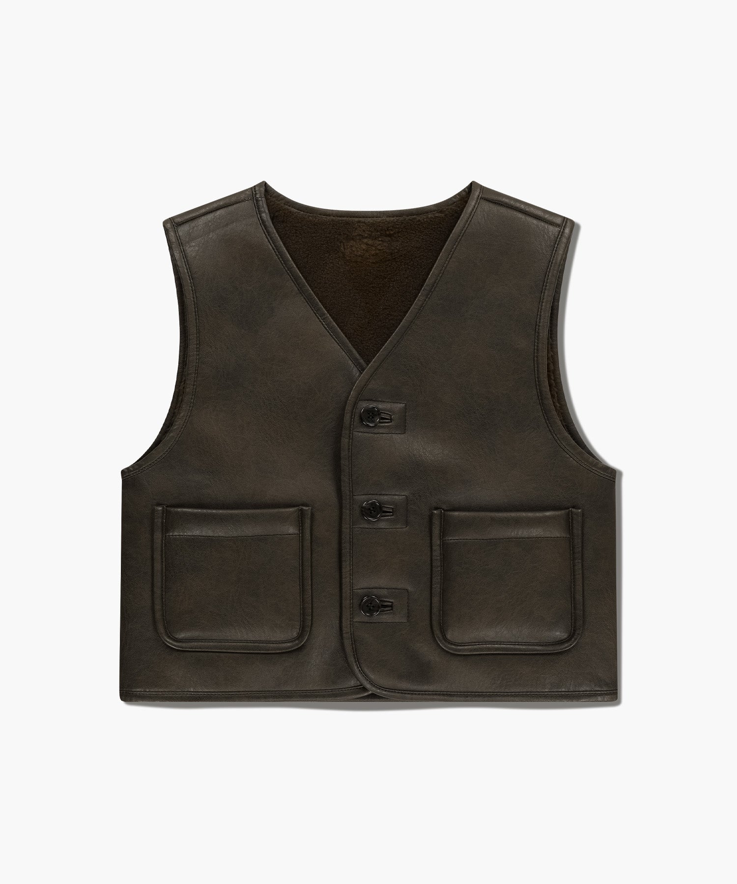 Marithe & Francois Girbaud - Faux Leather Mustang Crop Vest (Brown) product image 11 | TRAB K-Fashion Australia