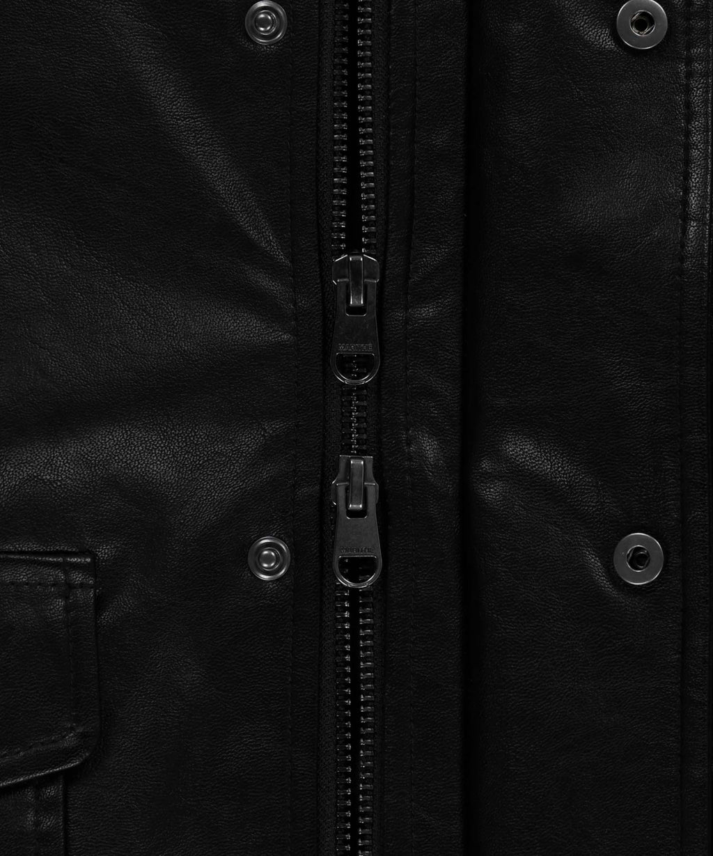 Marithe & Francois Girbaud - Faux Leather Padded Jacket (Black) product image 14 | TRAB K-Fashion Australia
