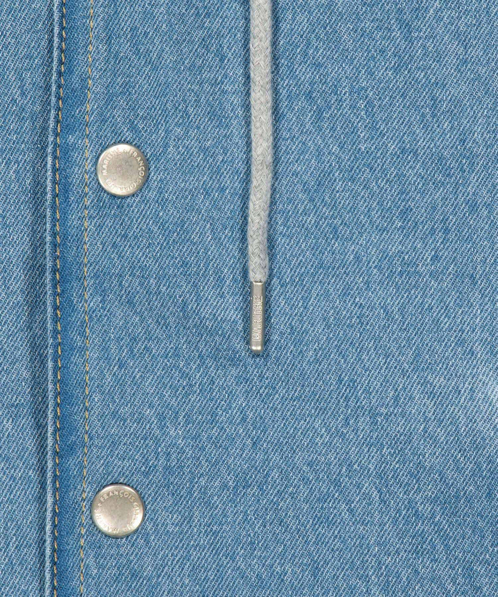 Marithe & Francois Girbaud - Classic Logo Raglan Denim Varsity Jacket (Light Blue) product image 11 | TRAB K-Fashion Australia