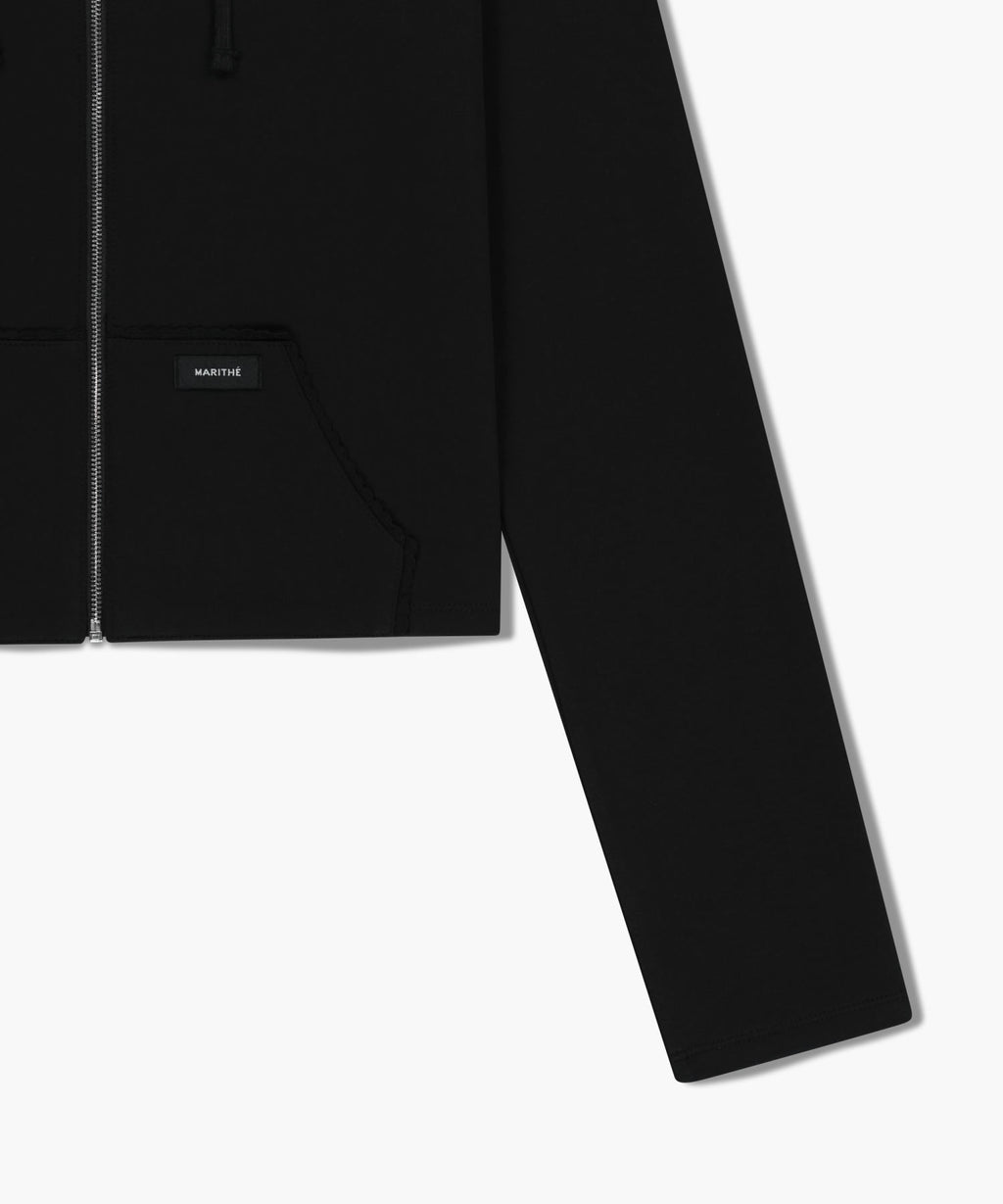 Marithe & Francois Girbaud - Slim Fit Crop Hoodie Zipup (Black) product image 11 | TRAB K-Fashion Australia