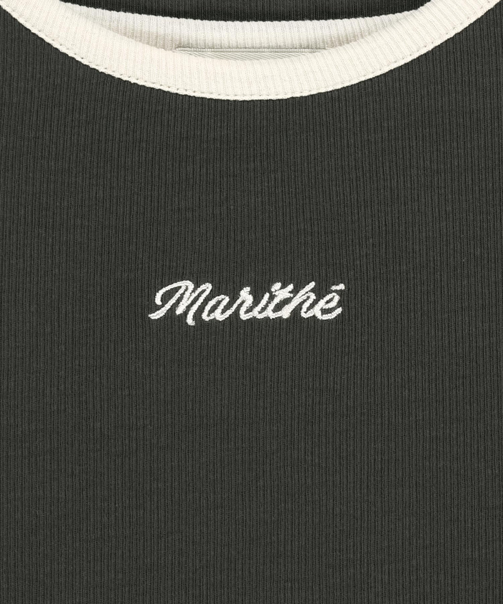 Marithe & Francois Girbaud - Sleeveless Layered Long Sleeve Tee (Charcoal) product image 11 | TRAB K-Fashion Australia