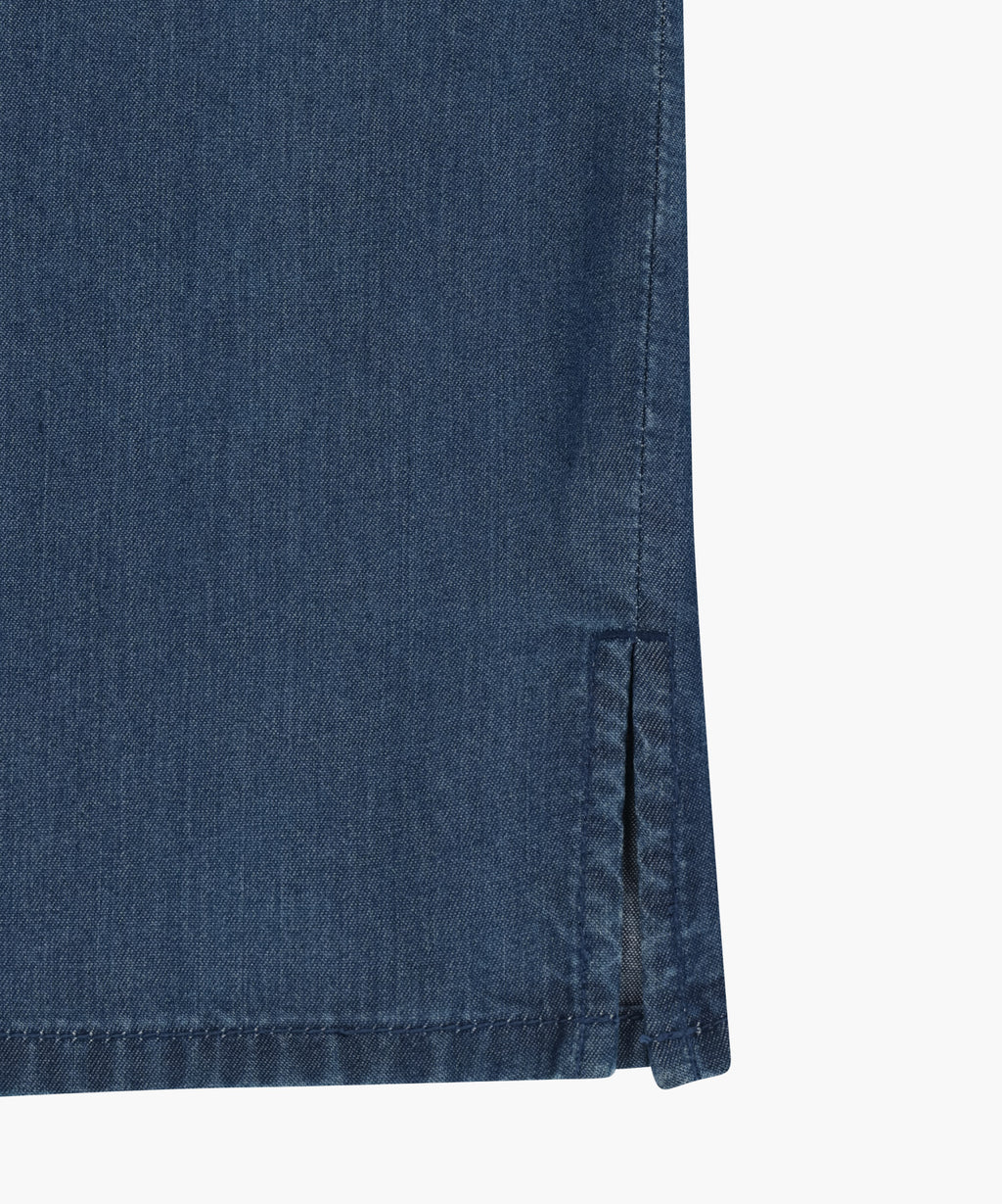Marithe & Francois Girbaud - Sailor Collar Short Sleeve Chambray Shirt (Dark Blue) product image 11 | TRAB K-Fashion Australia