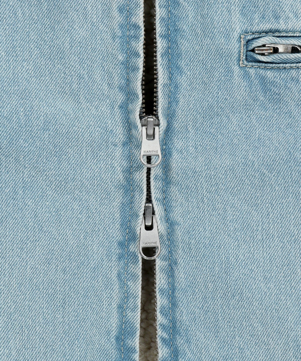 Marithe & Francois Girbaud - Crop Shearling Denim Jacket (Light Blue) product image 11 | TRAB K-Fashion Australia