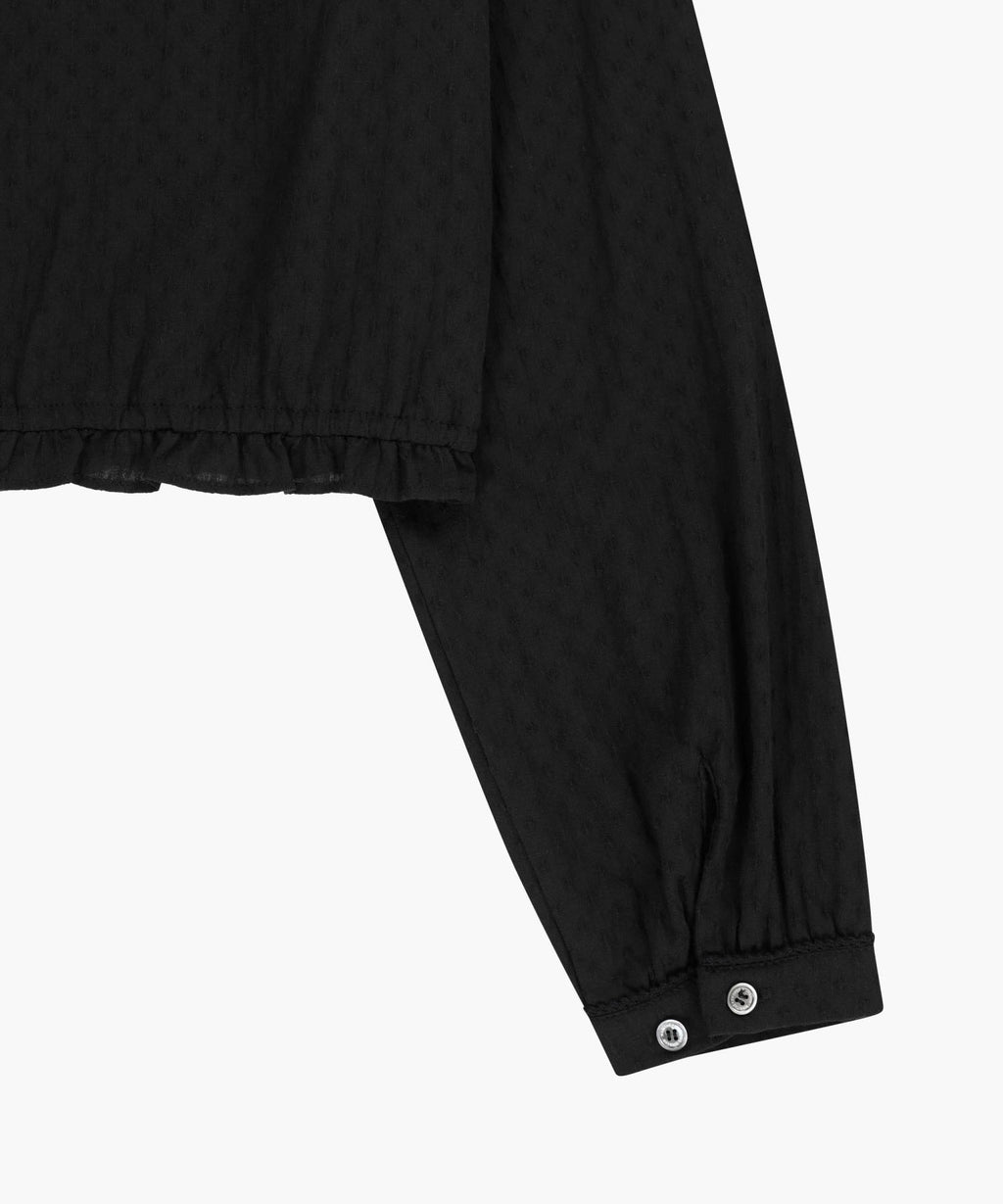 Marithe & Francois Girbaud - Lace Shirring Crop Blouse (Black) product image 11 | TRAB K-Fashion Australia