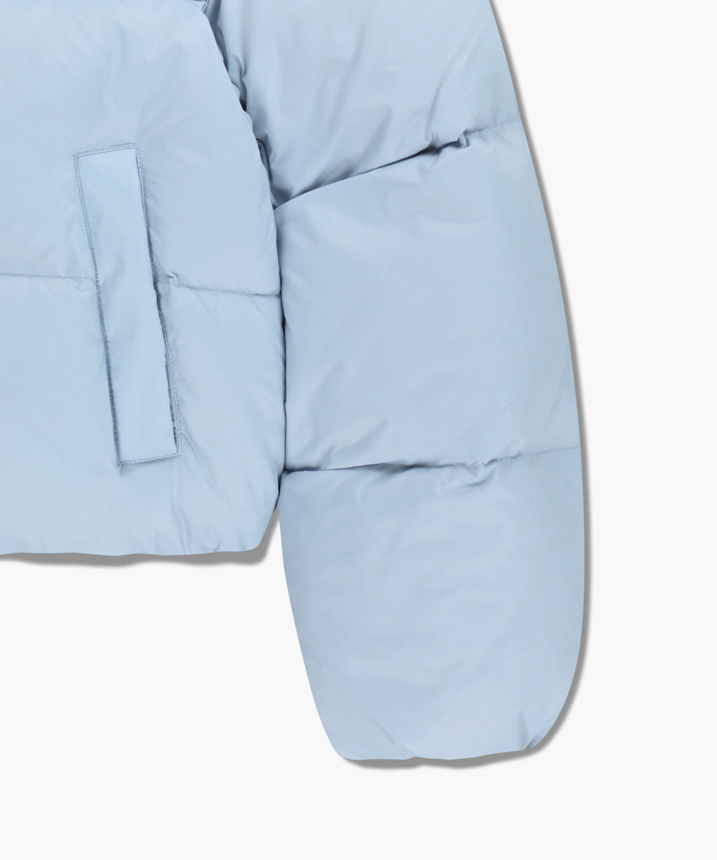 Marithe & Francois Girbaud - Regular Logo Hooded Crop Down Jacket (Light Blue) product image 15 | TRAB K-Fashion Australia