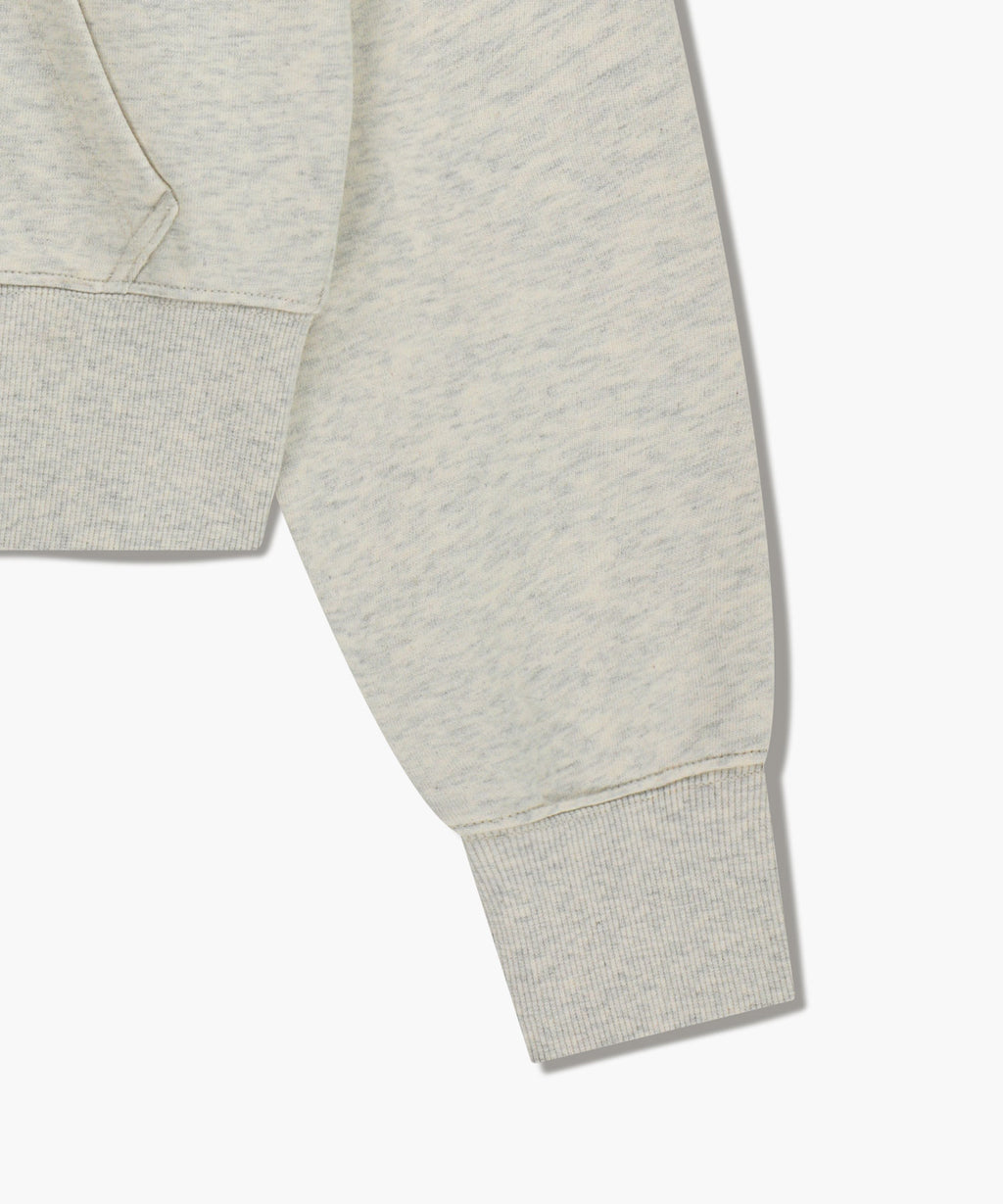 Marithe & Francois Girbaud - Embroidery Classic Logo Crop Hoodie Zipup (Oatmeal) product image 11 | TRAB K-Fashion Australia