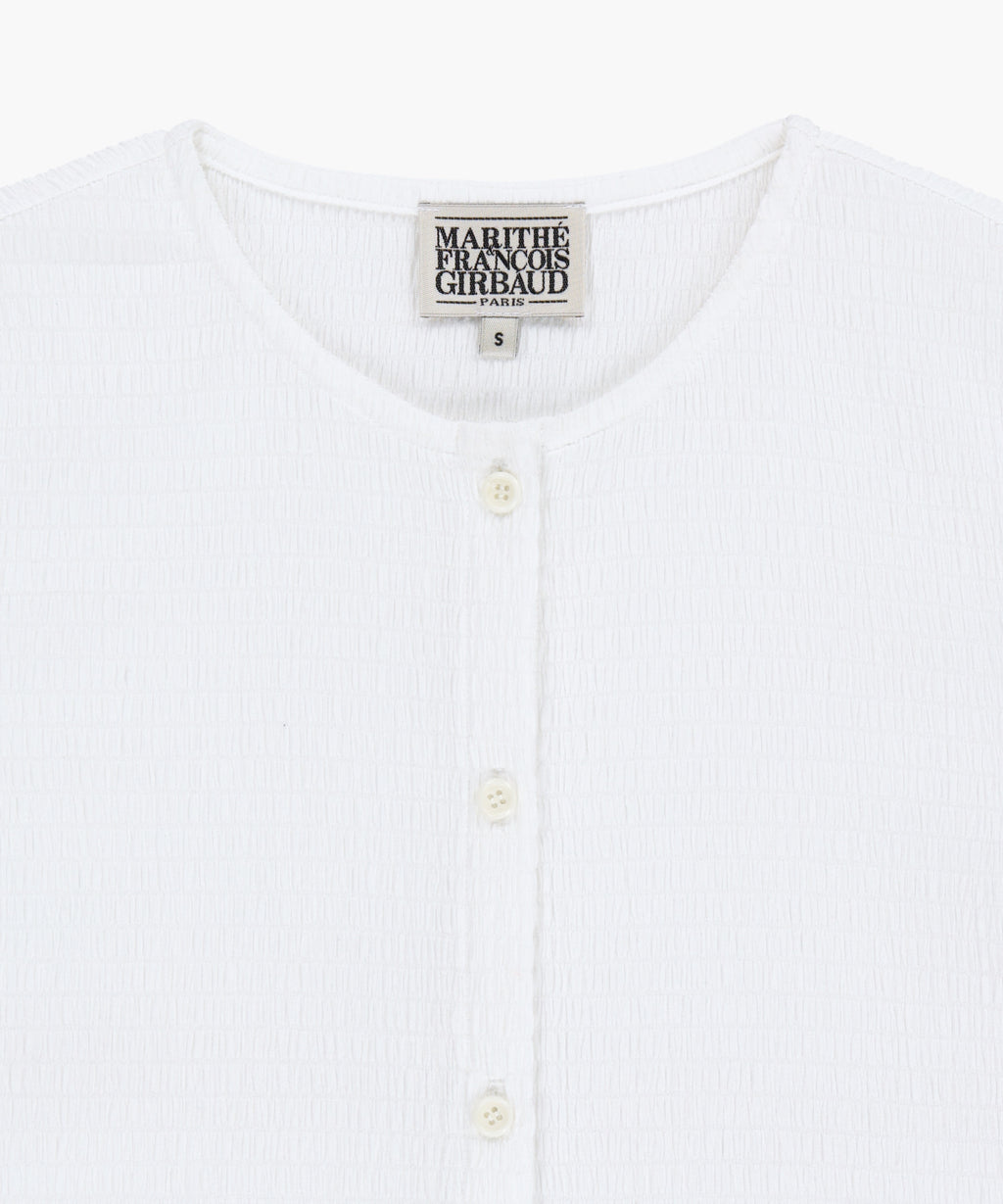 Marithe & Francois Girbaud - Crinkle Sleeveless + Cardigan Set (White) product image 11 | TRAB K-Fashion Australia