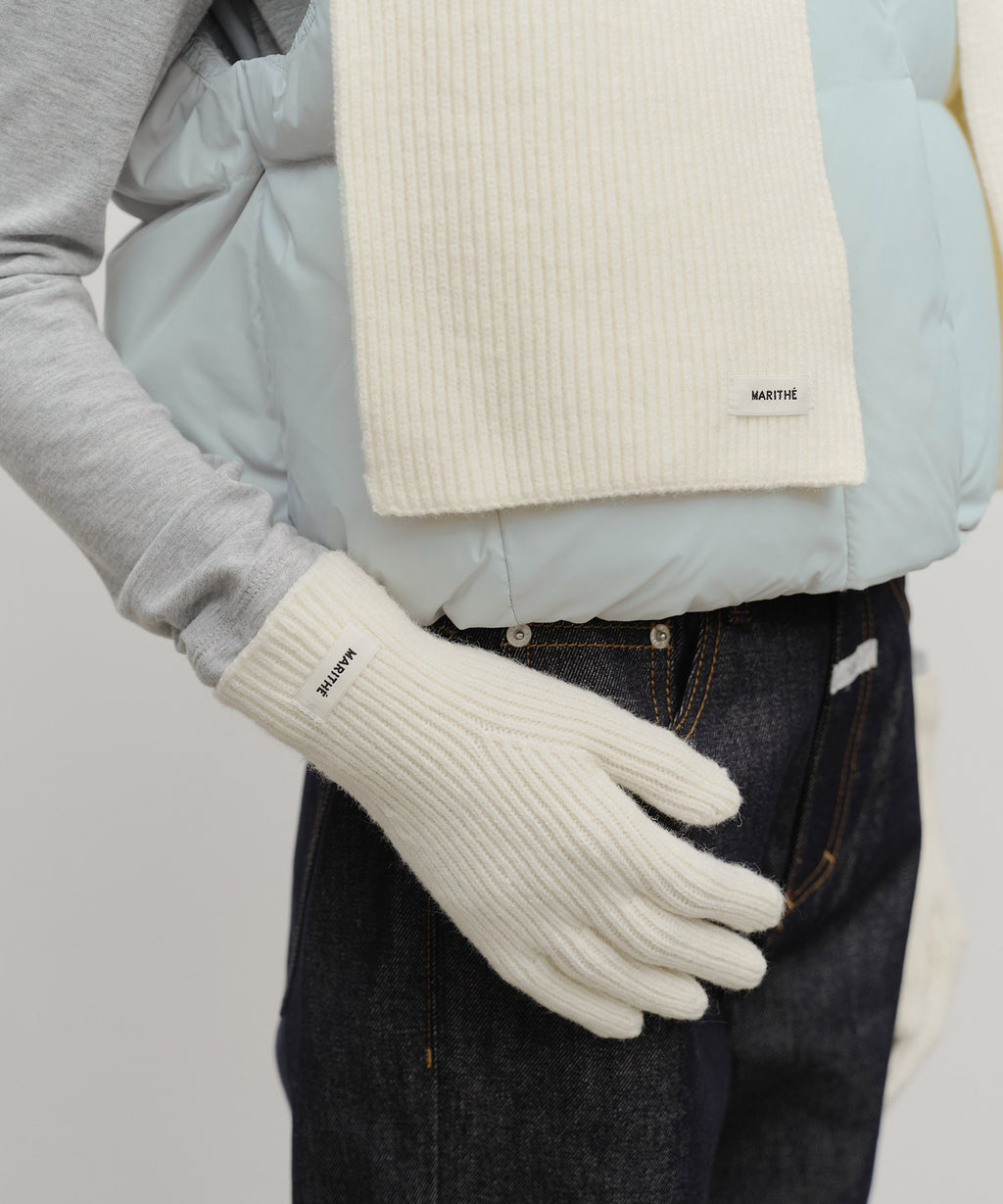 Marithe & Francois Girbaud - Regular Logo Muffler&glove (Cream) product image 11 | TRAB K-Fashion Australia
