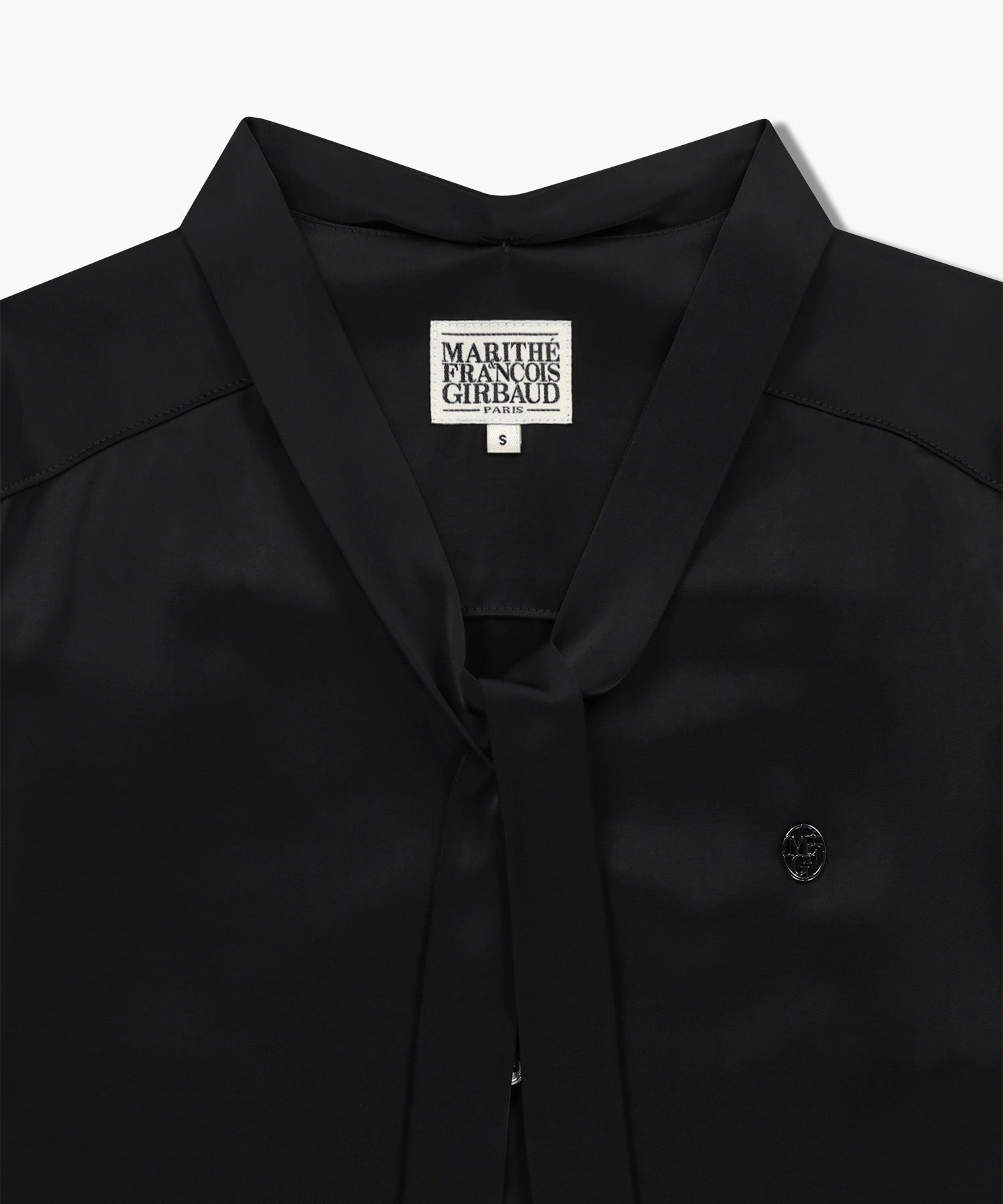 Marithe & Francois Girbaud - V-neck Tie Blouse (Black) product image 11 | TRAB K-Fashion Australia