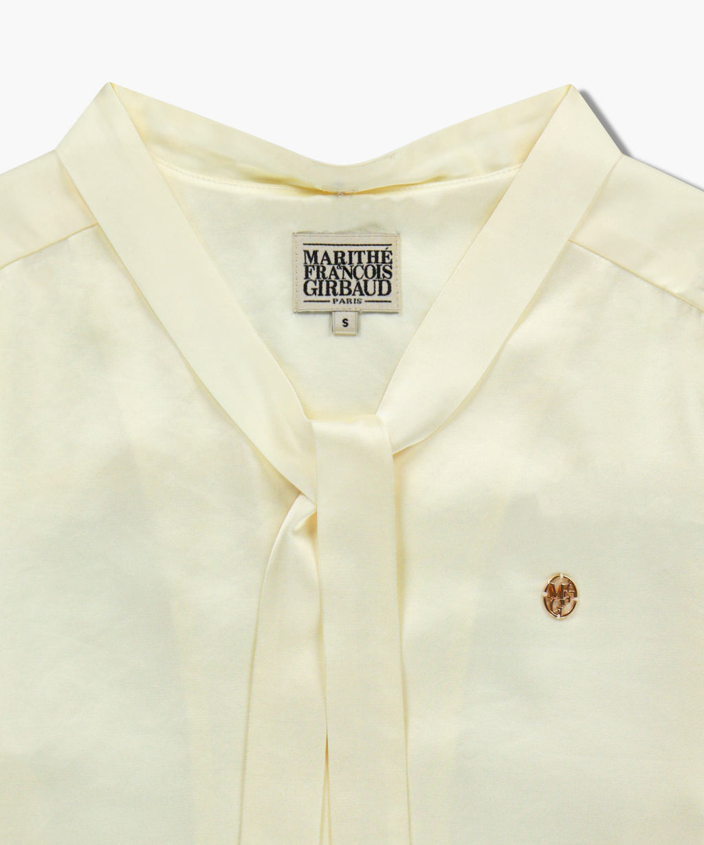 Marithe & Francois Girbaud - V-neck Tie Blouse (Ivory) product image 11 | TRAB K-Fashion Australia