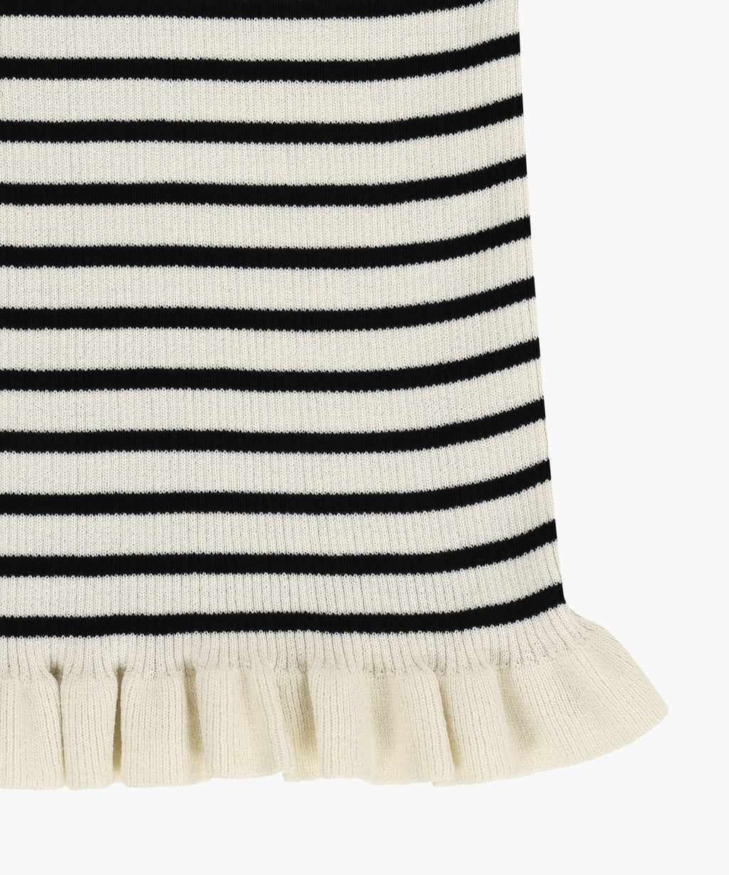 Marithe & Francois Girbaud - Ruffle Point Stripe Half Knit Pullover (Beige) product image 11 | TRAB K-Fashion Australia