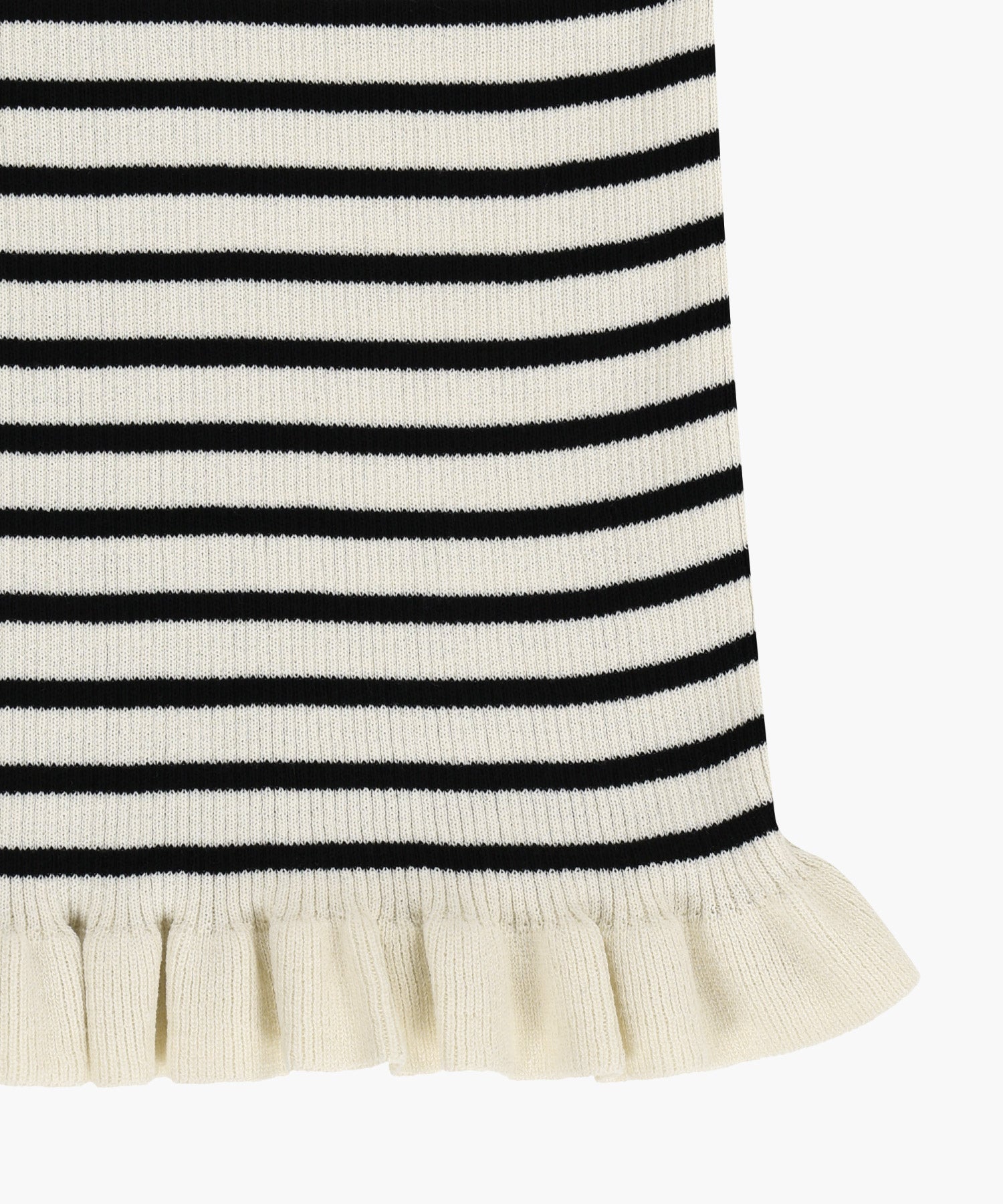Marithe & Francois Girbaud - Ruffle Point Stripe Half Knit Pullover (Beige) product image 11 | TRAB K-Fashion Australia