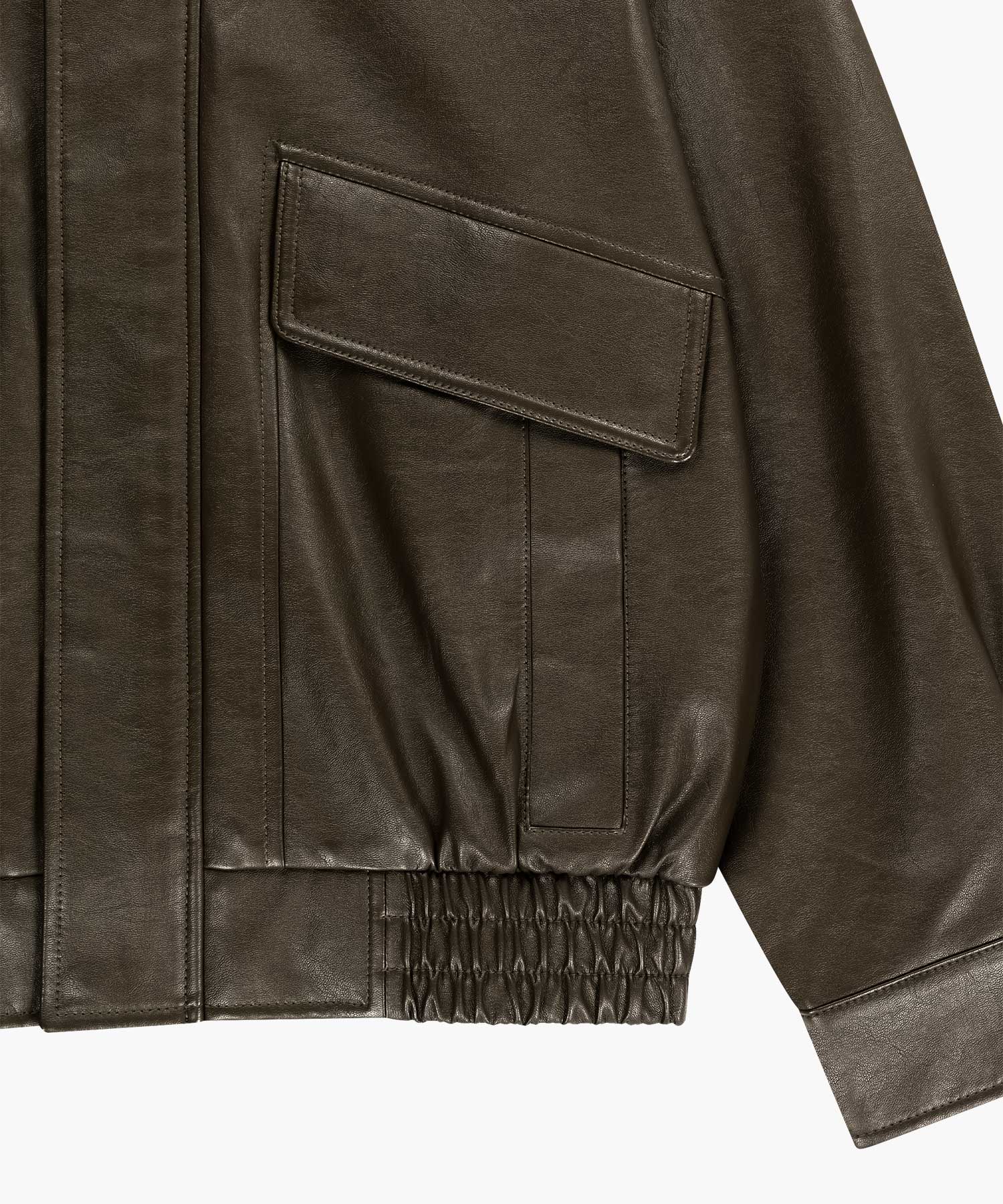 Marithe & Francois Girbaud - Faux Leather High Neck Jacket (Brown) product image 11 | TRAB K-Fashion Australia