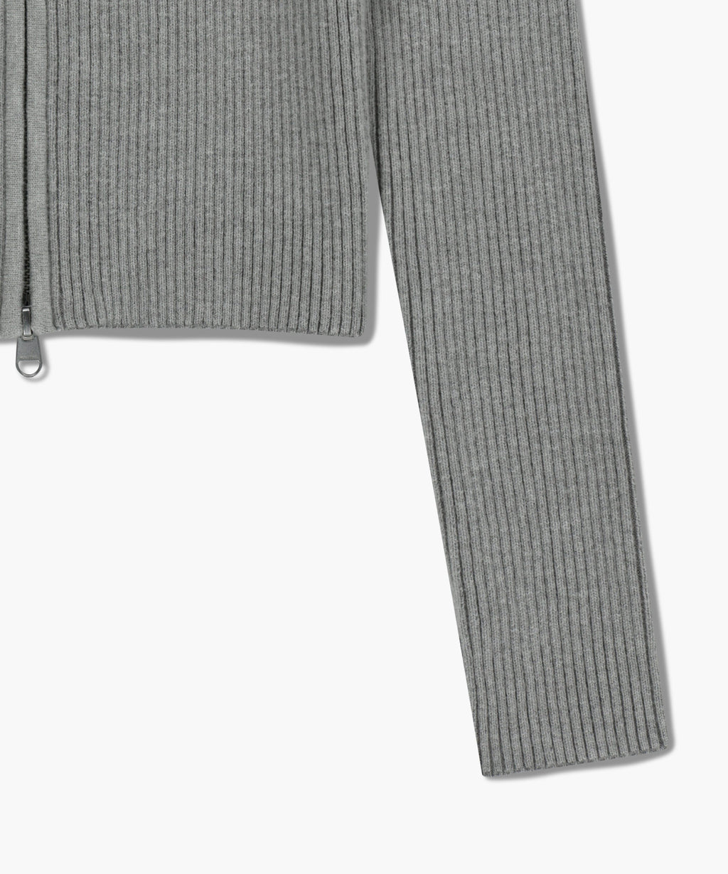 Marithe & Francois Girbaud - Two Way High Neck Zipup Cardigan (Heather Gray) product image 11 | TRAB K-Fashion Australia