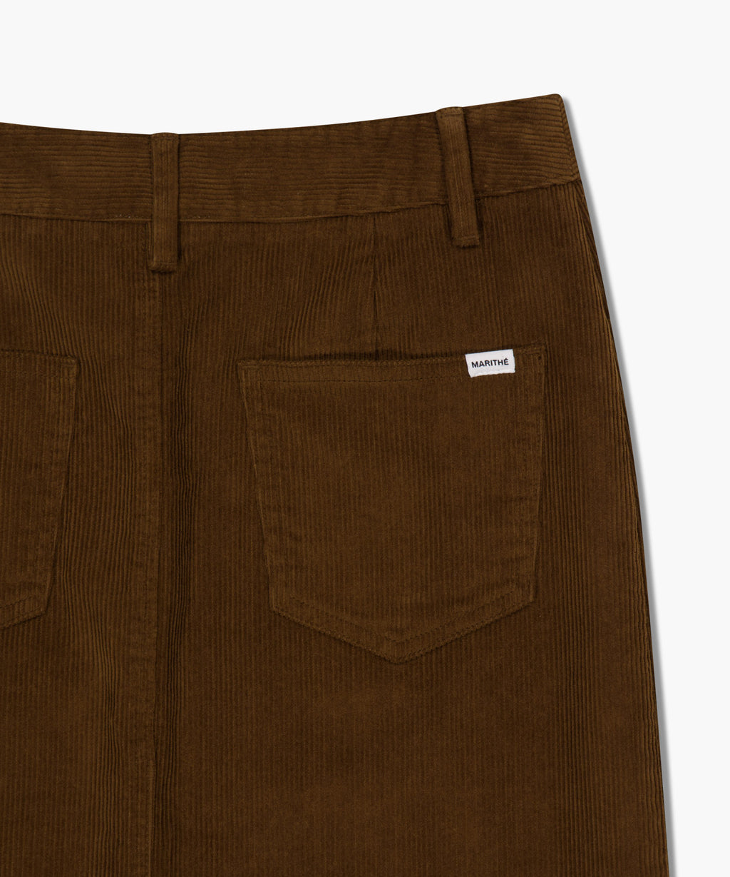 Marithe & Francois Girbaud - Classic Corduroy Midi Skirt (Brown) product image 11 | TRAB K-Fashion Australia